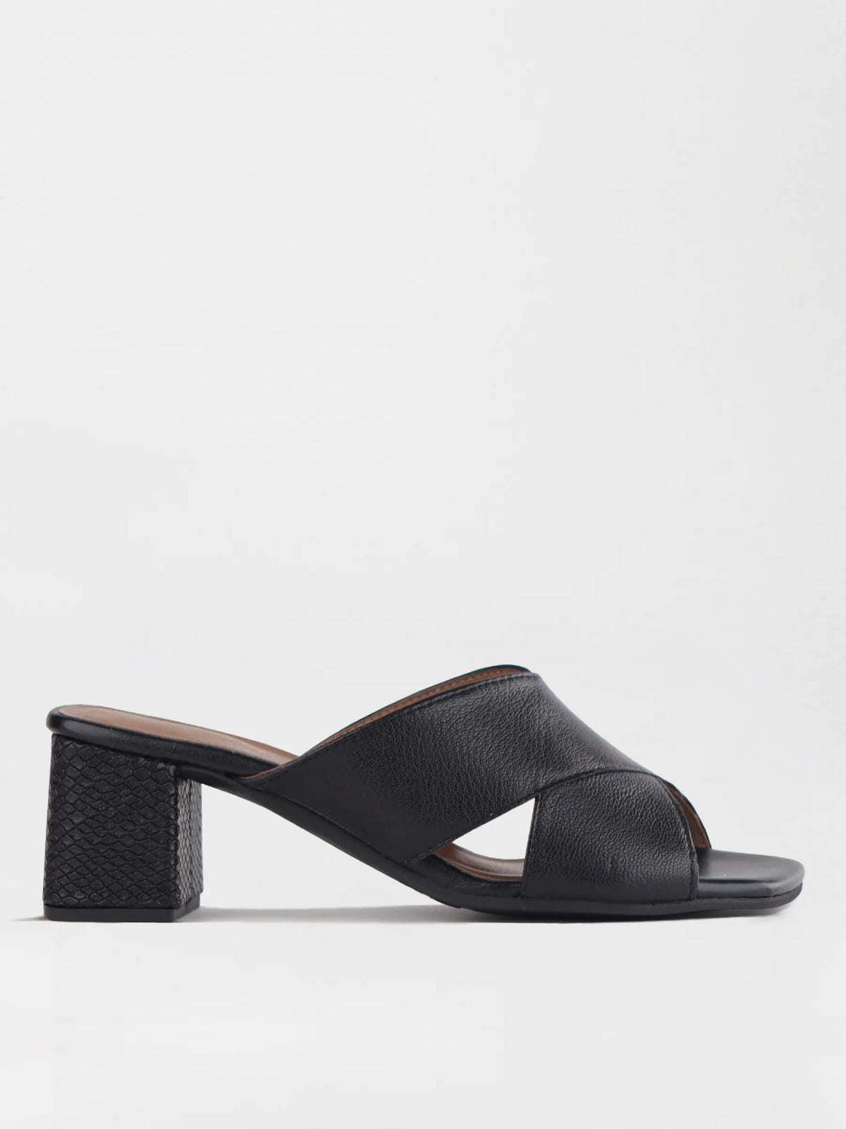 Froggie Crisscross Block Heel Mule