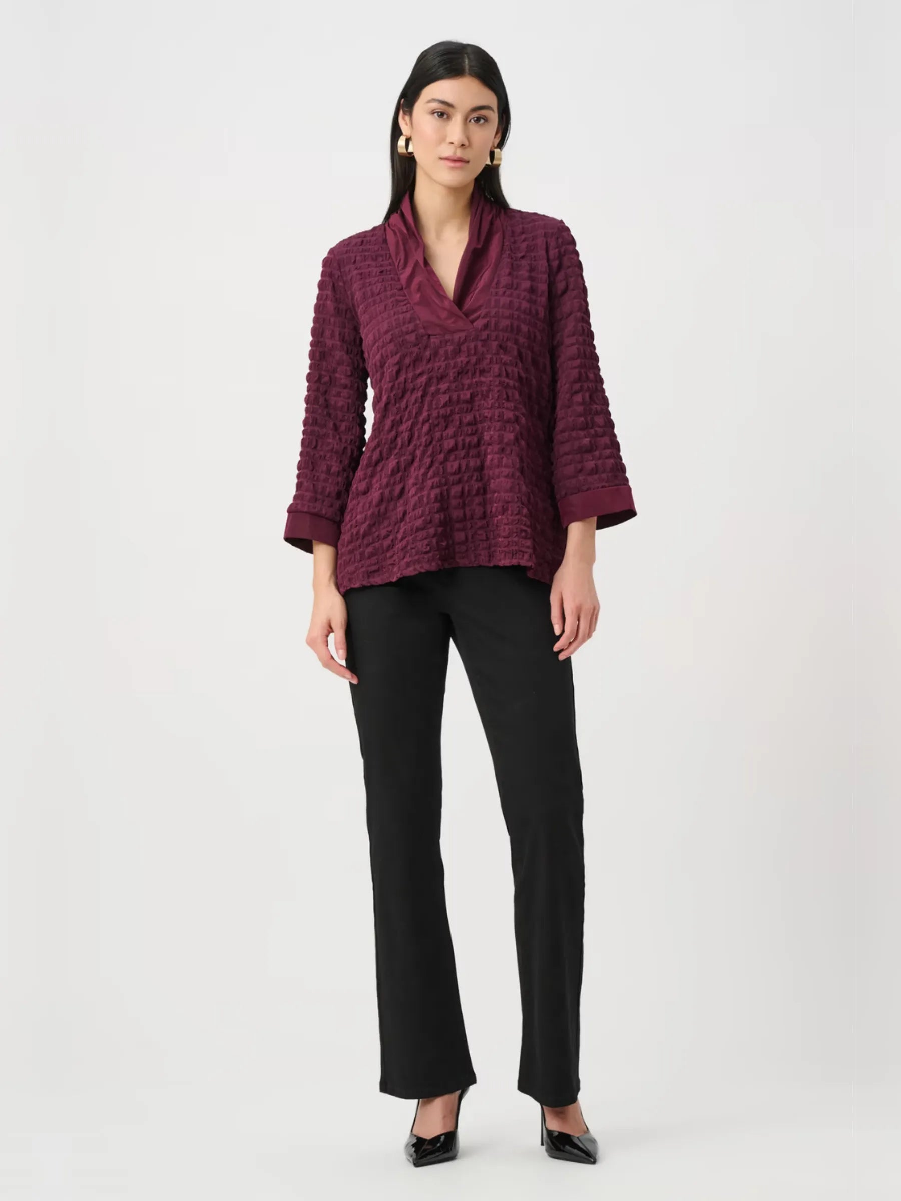 Joseph Ribkoff Textured V-neck Top