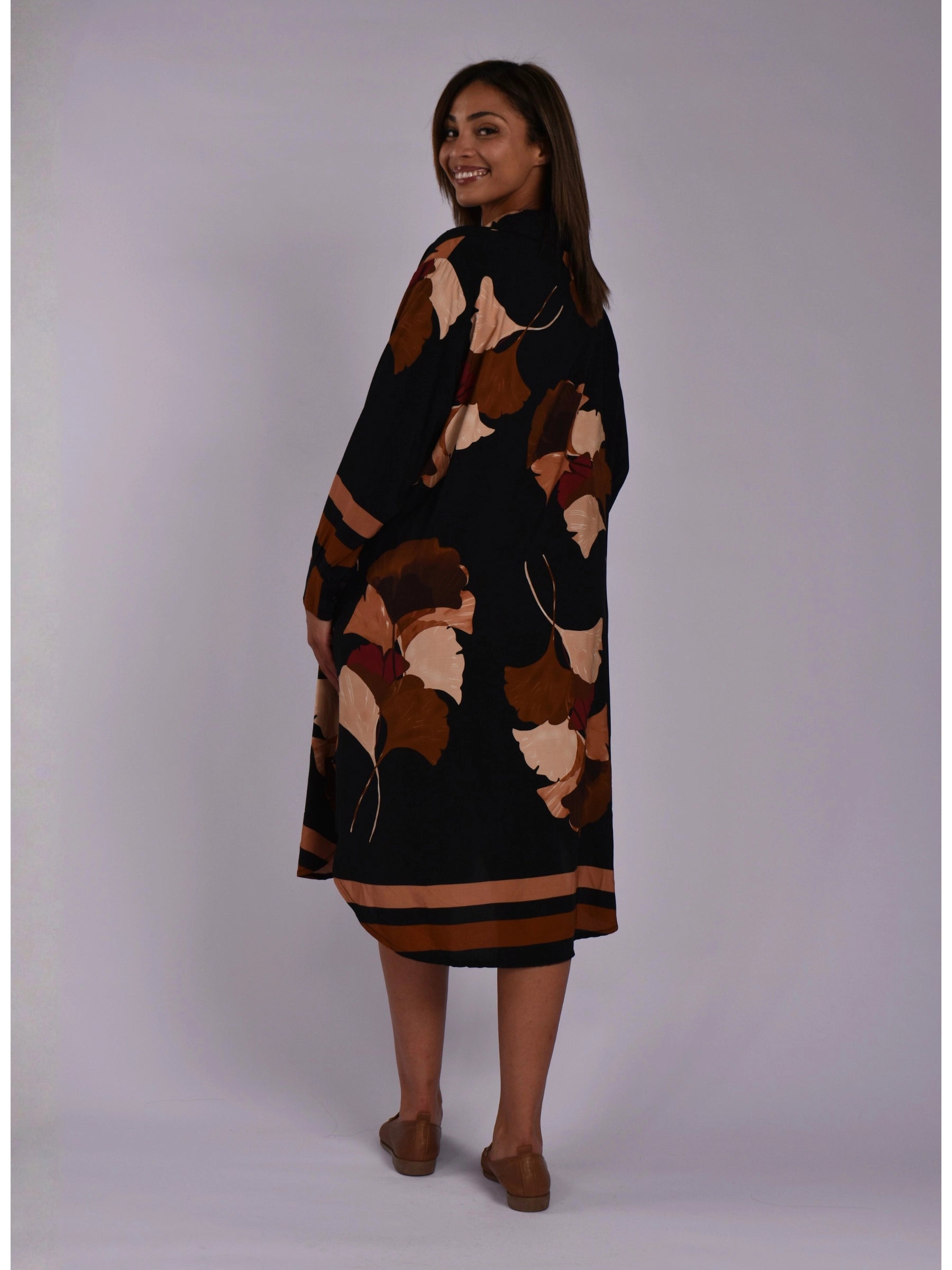 MADE IN ITALY BLACK BROWN DRESS