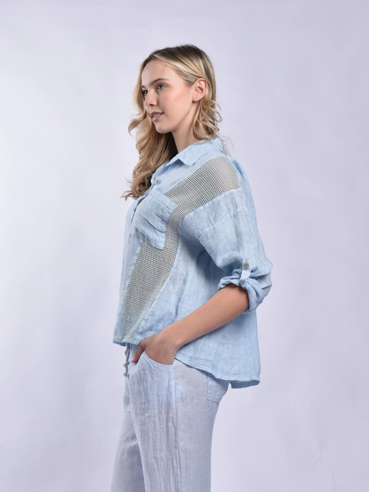 Made In Italy Pure Linen Blouse