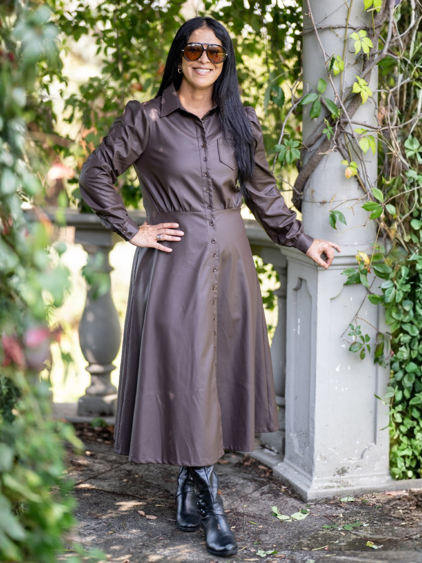 MASTIK TAUPE EXPRESS LEATHER DRESS