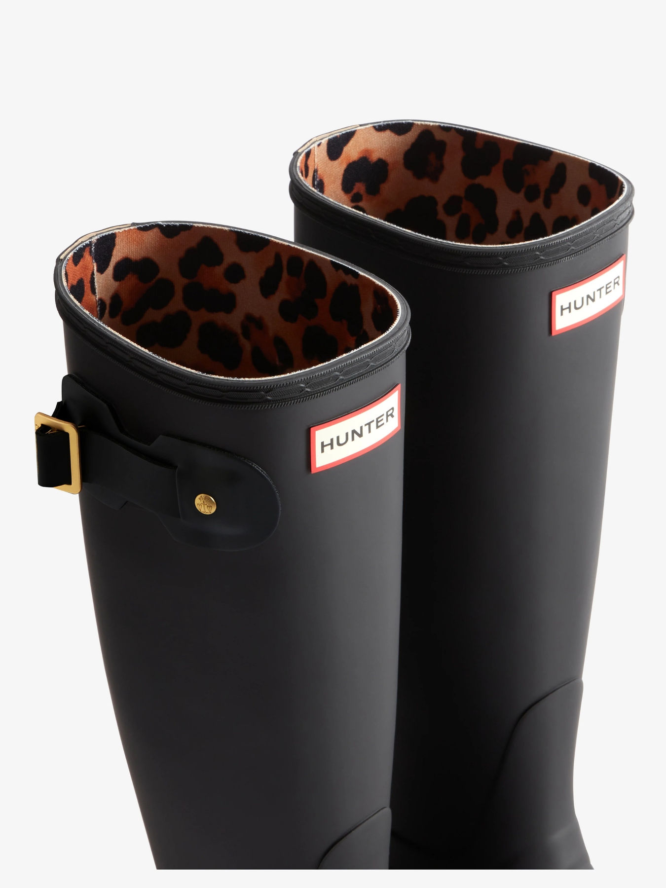 HUNTER LEOPARD PRINT BACKSTRAP TALL WELLINGTON BOOTS