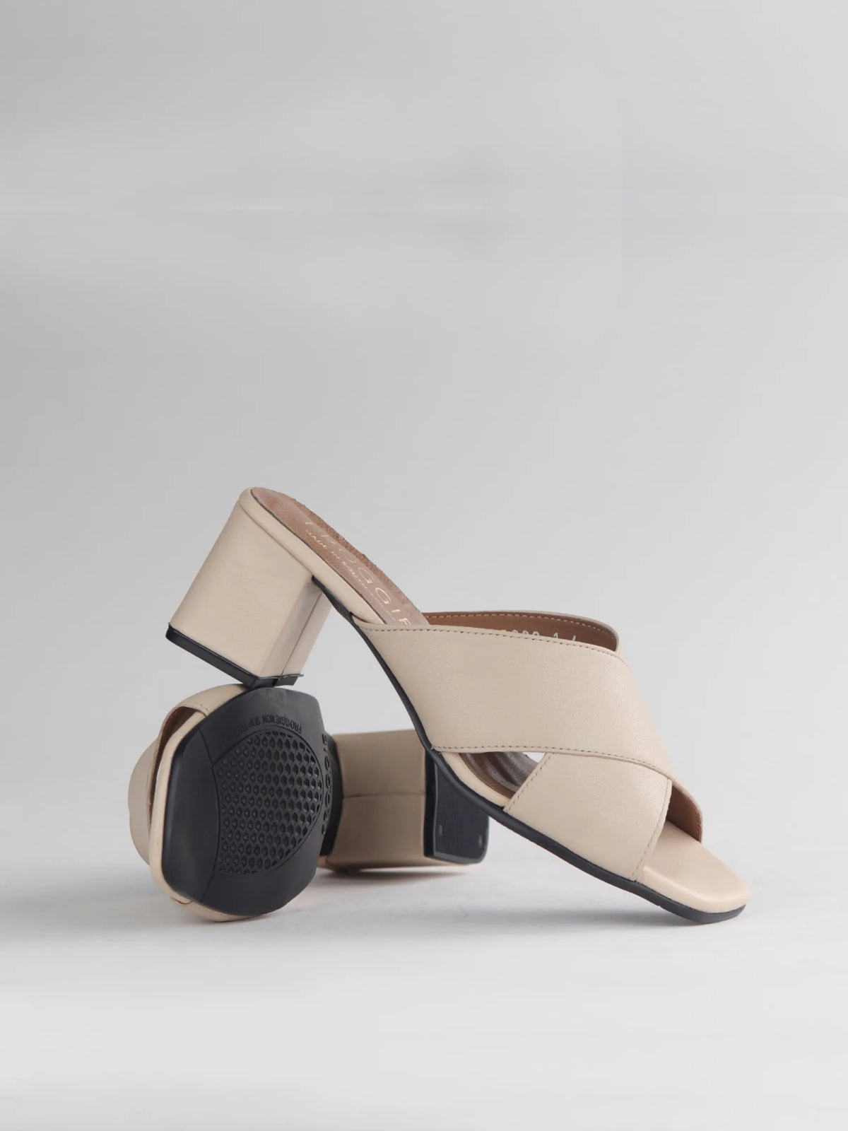 Froggie Crisscross Block Heel Mule
