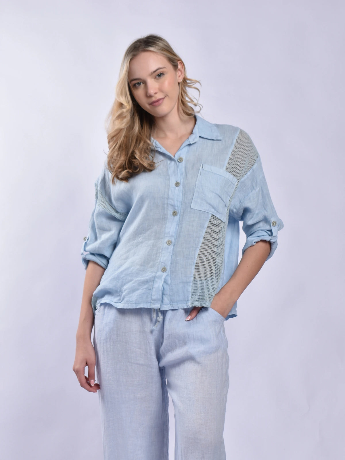 Made In Italy Pure Linen Blouse
