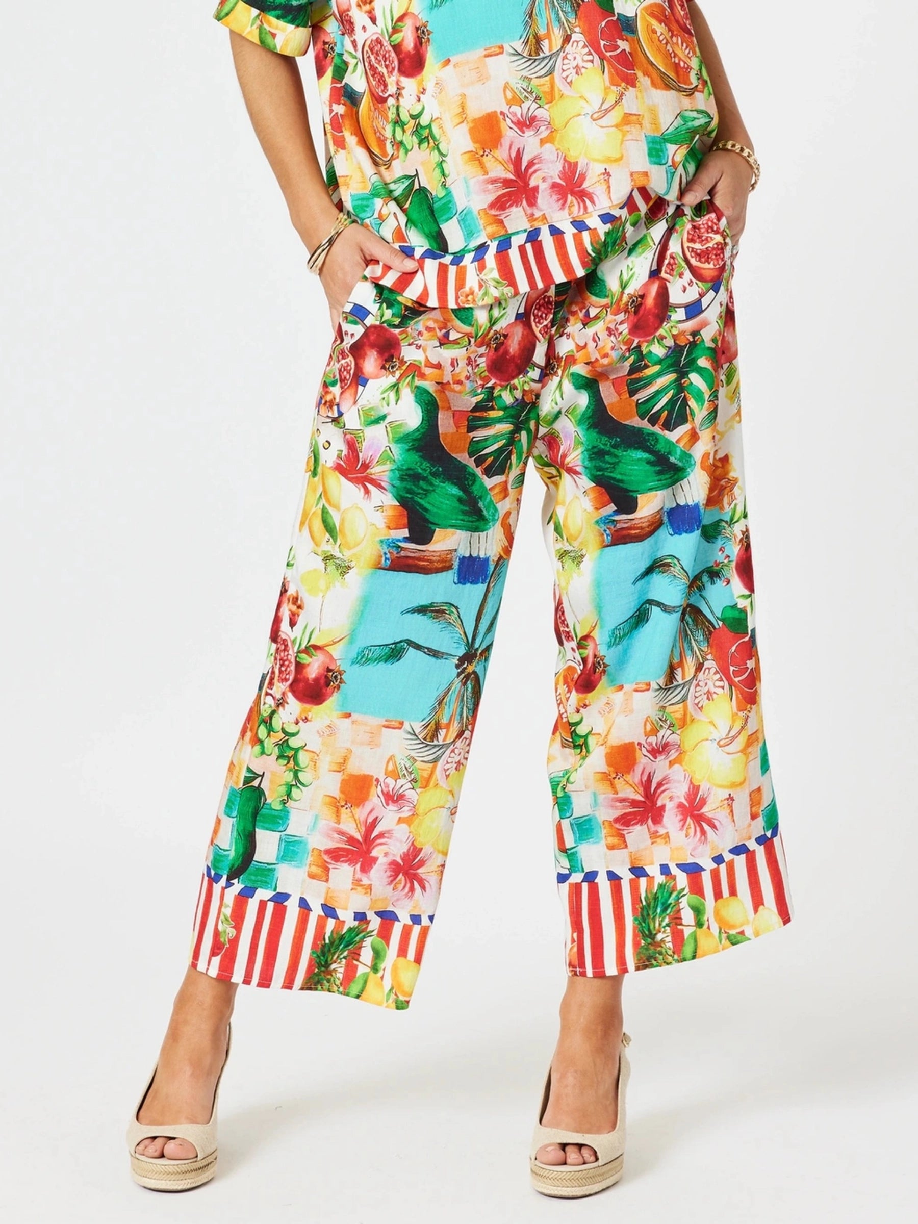 THREADZ MULTI ORANGE POSITANO PANTS