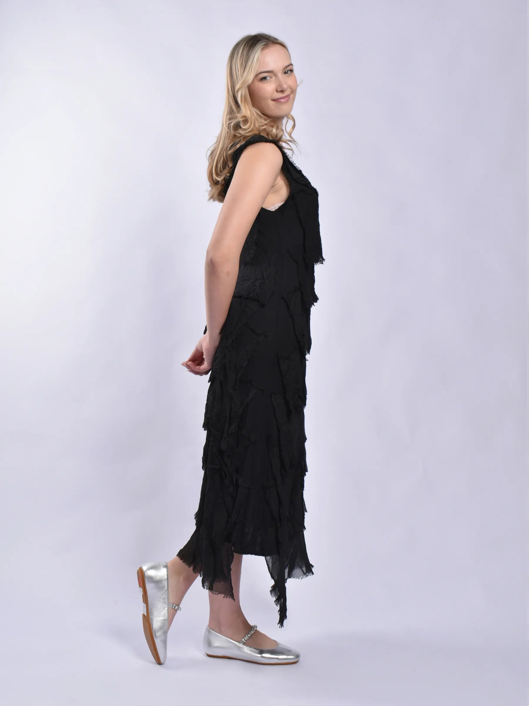 MADE IN ITALY LONG FRILL DRESS