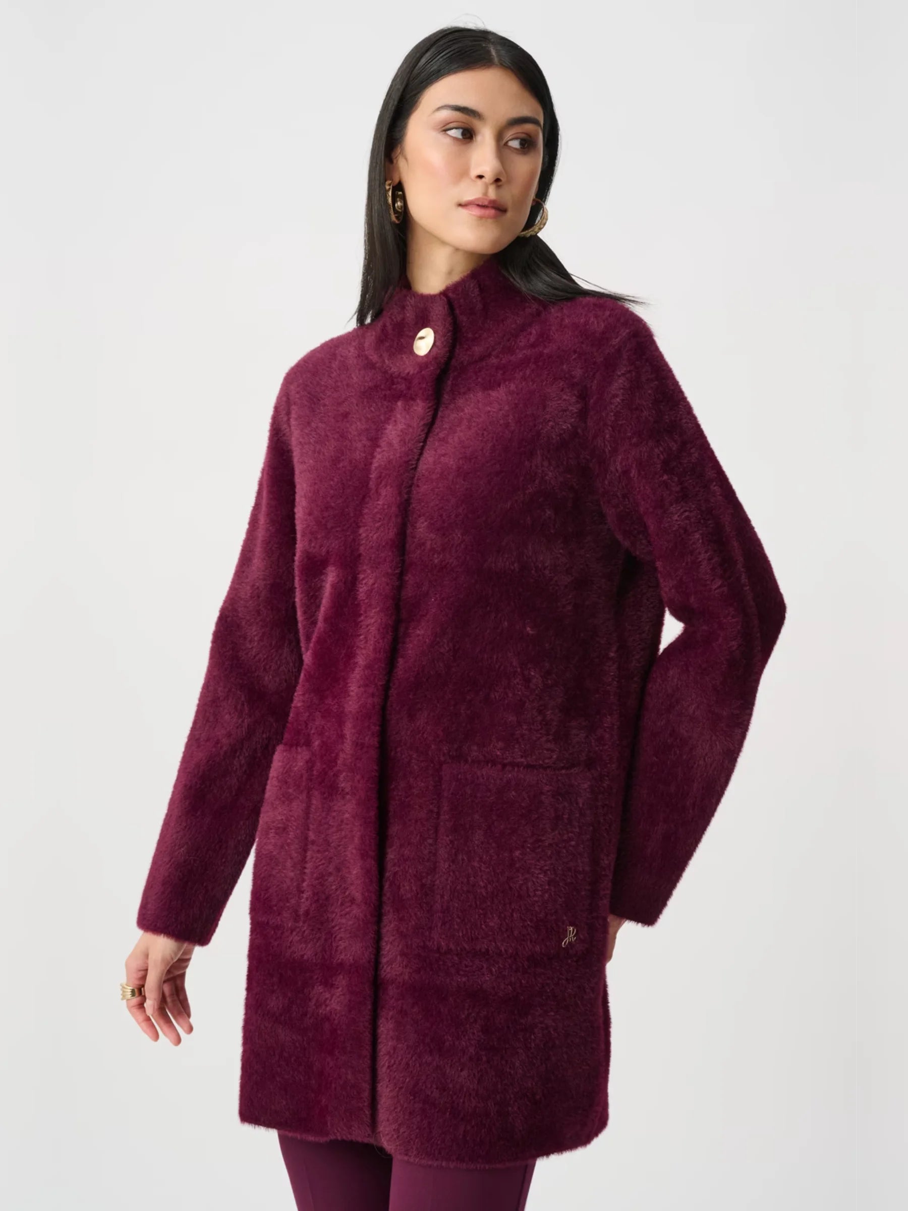 Joseph Ribkoff Long Sleeve Fur Coat