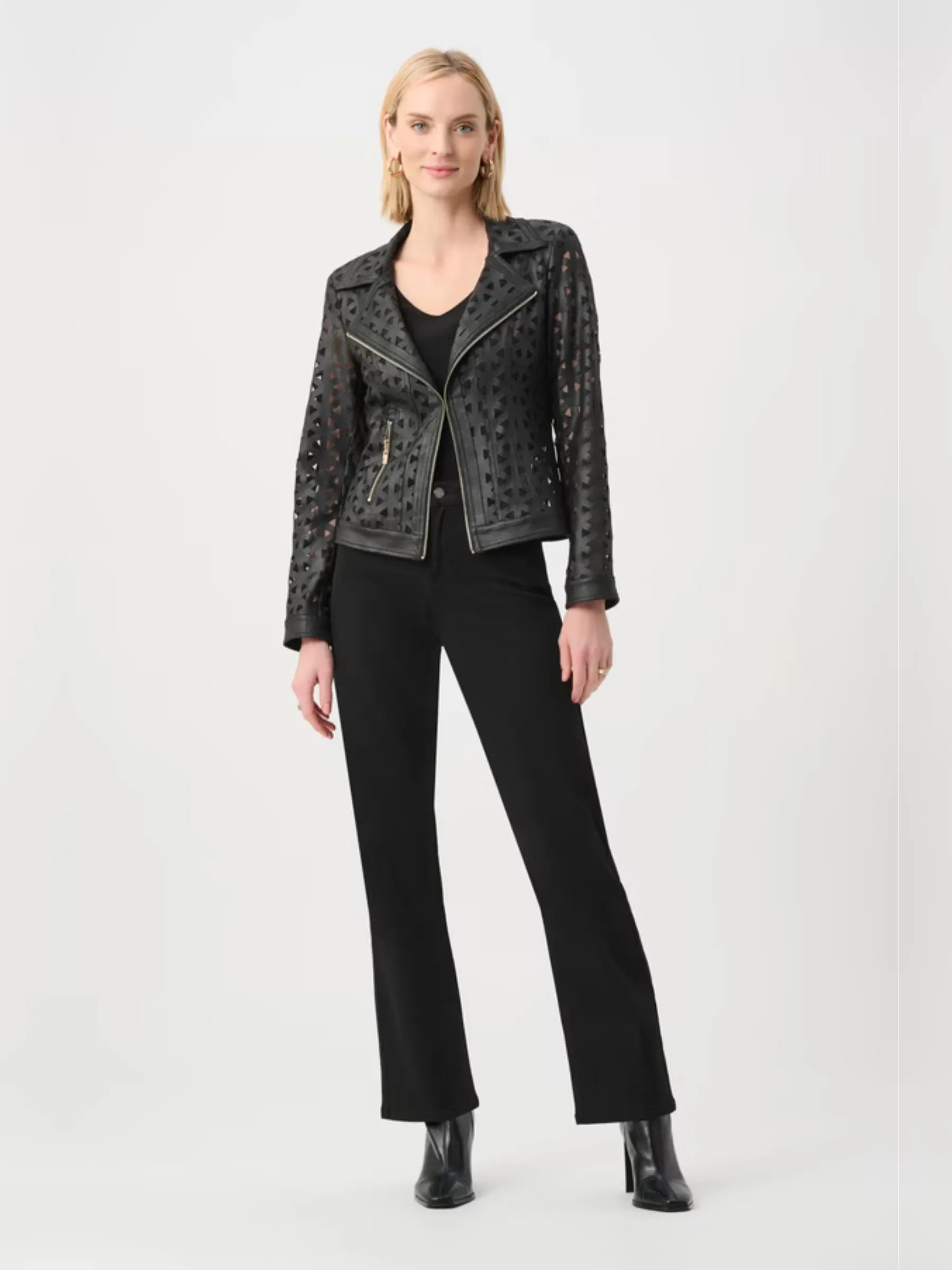 Joseph Ribkoff Leather Biker Jacket