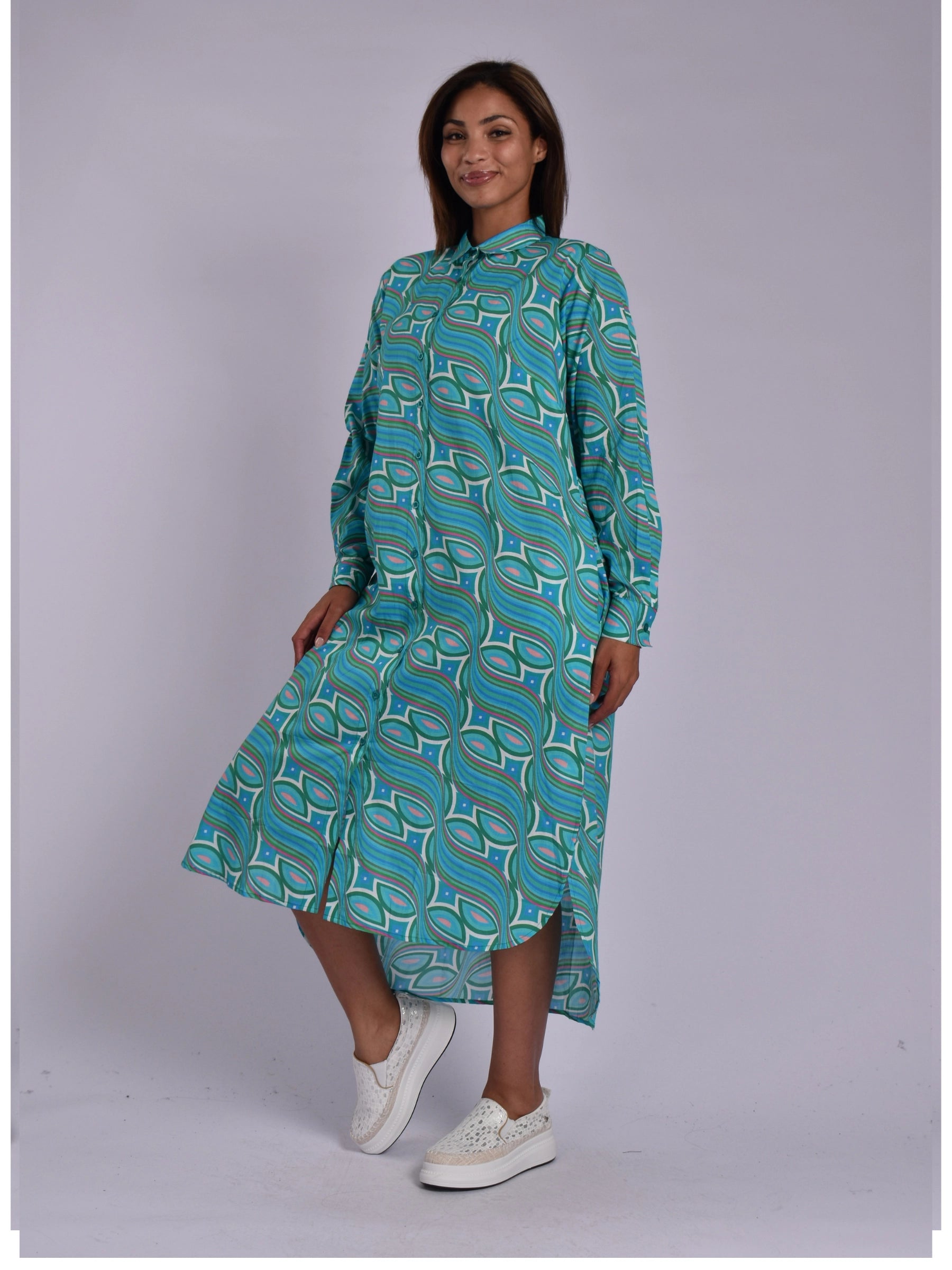 JOLIE GREEN MULTI ELMEY DRESS