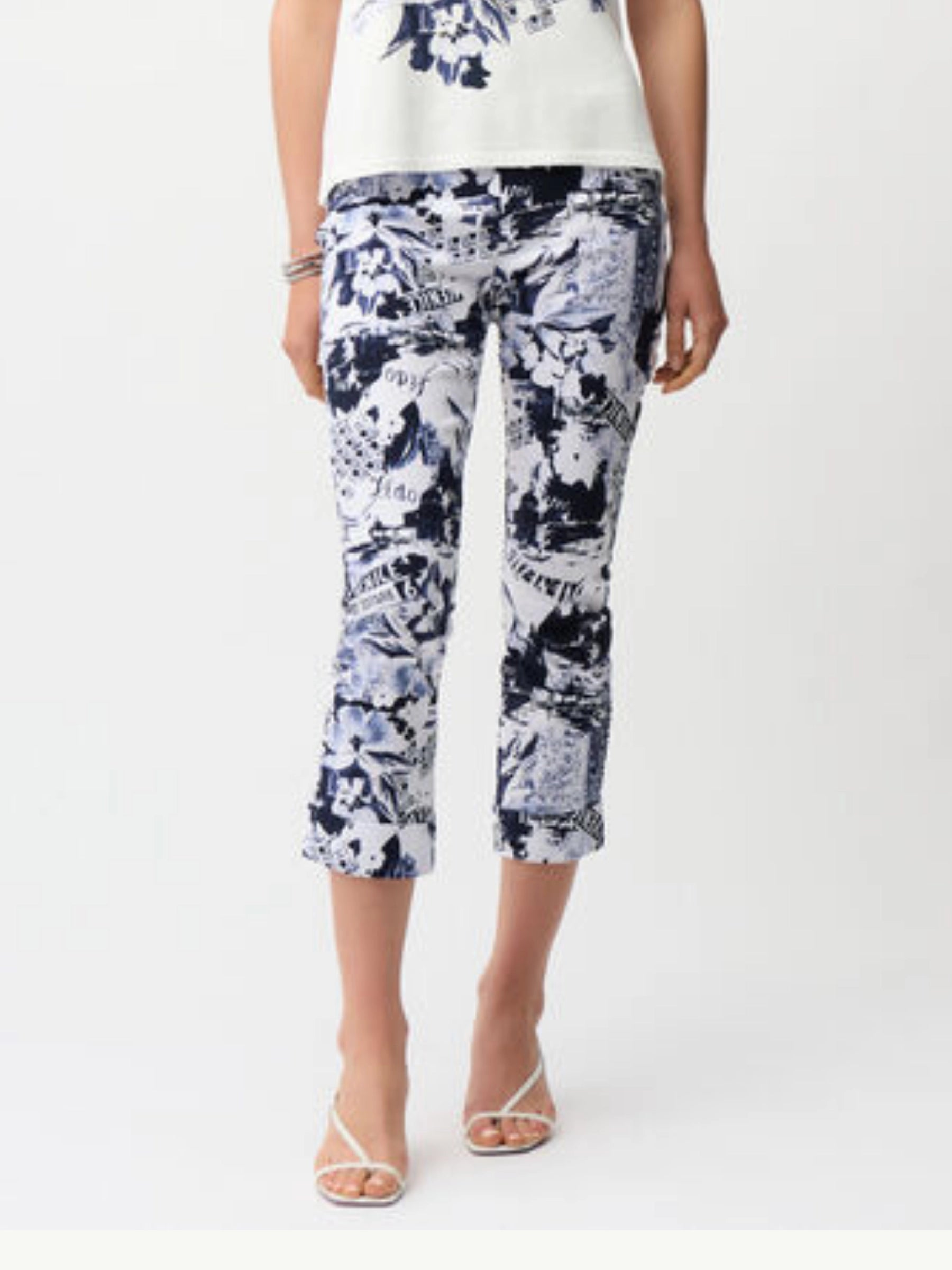 JOSEPH RIBKOFF BLUE VANILLA CROPPED PANTS