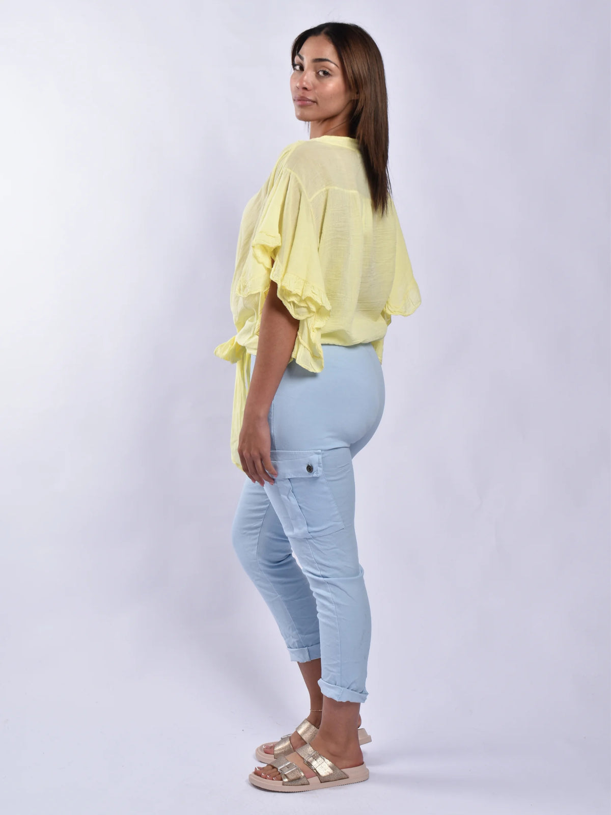 Made In Italy Frill Sleeve Blouse