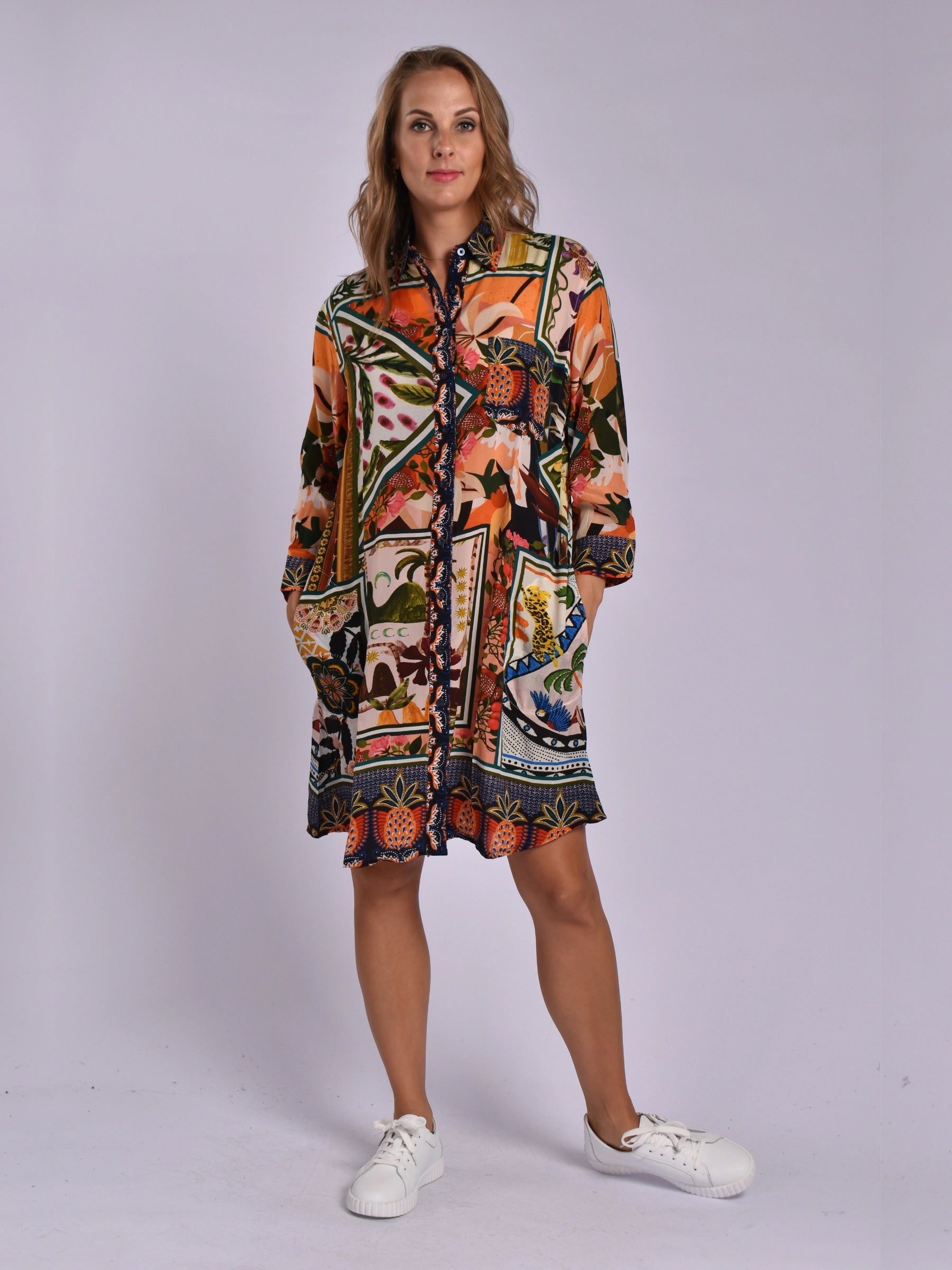 JOLIE MULTI-COLOURED ANNIE SHIRT DRESS