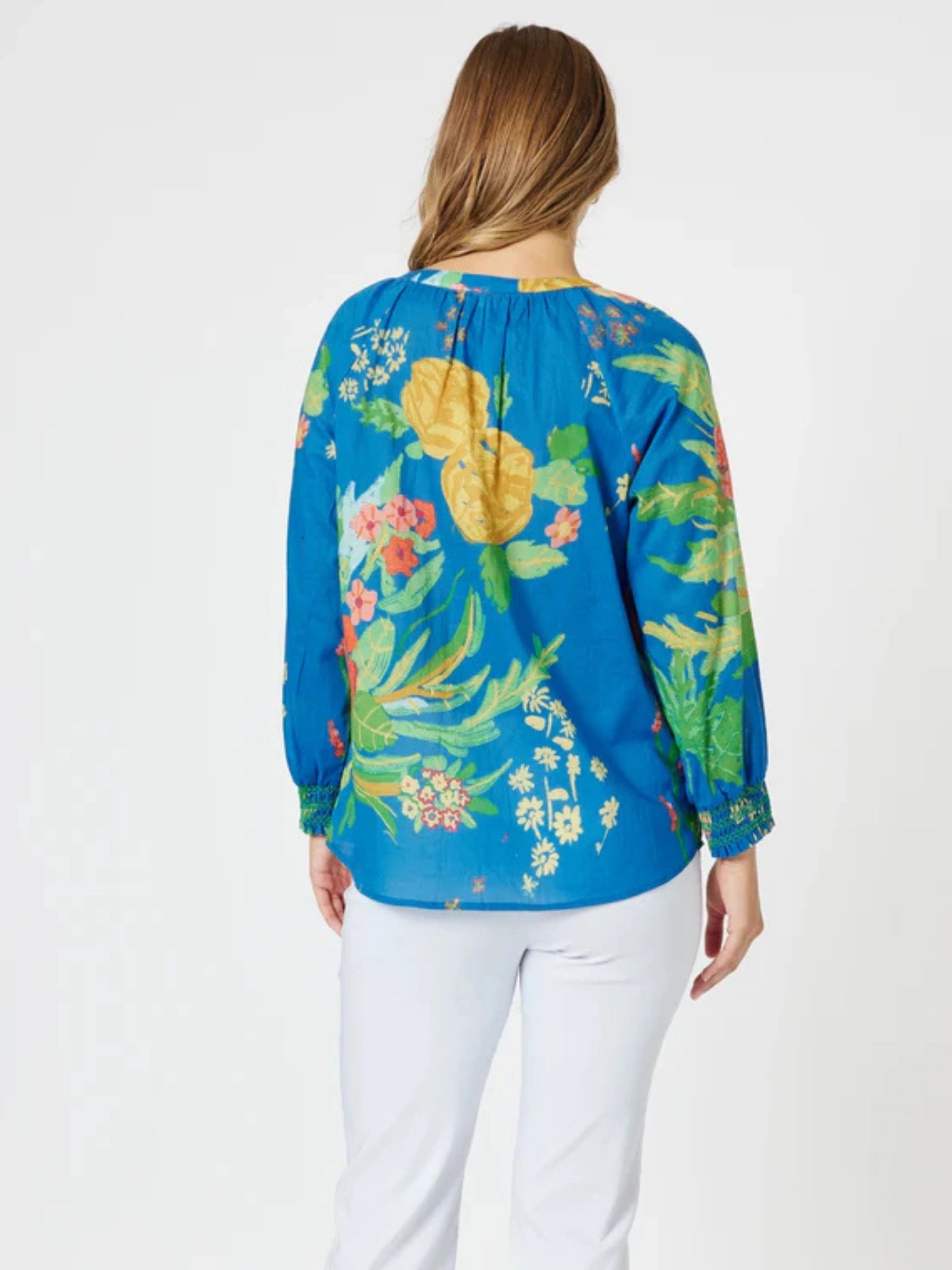 THREADZ BLUE MULTI TROPICS SHIRT