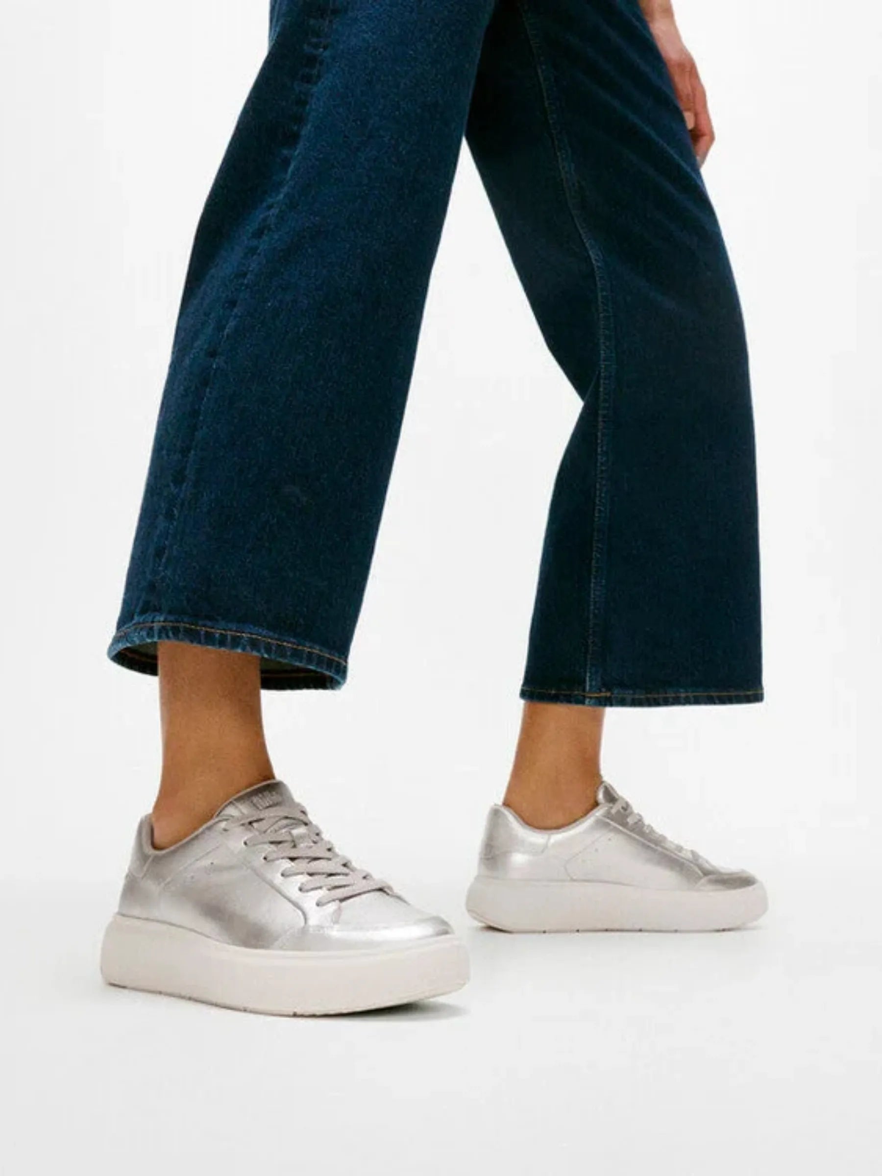 FITFLOP PLATINO RTG METALIC LEATHER SNEAKER