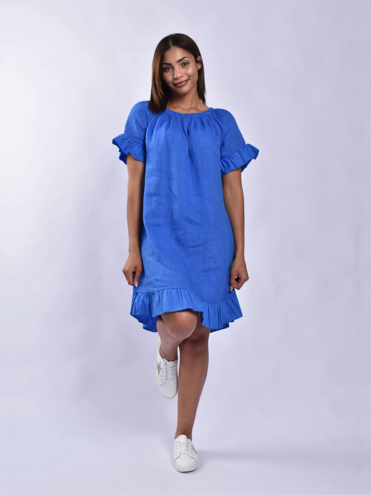 Made In Italy Linen Short Dress