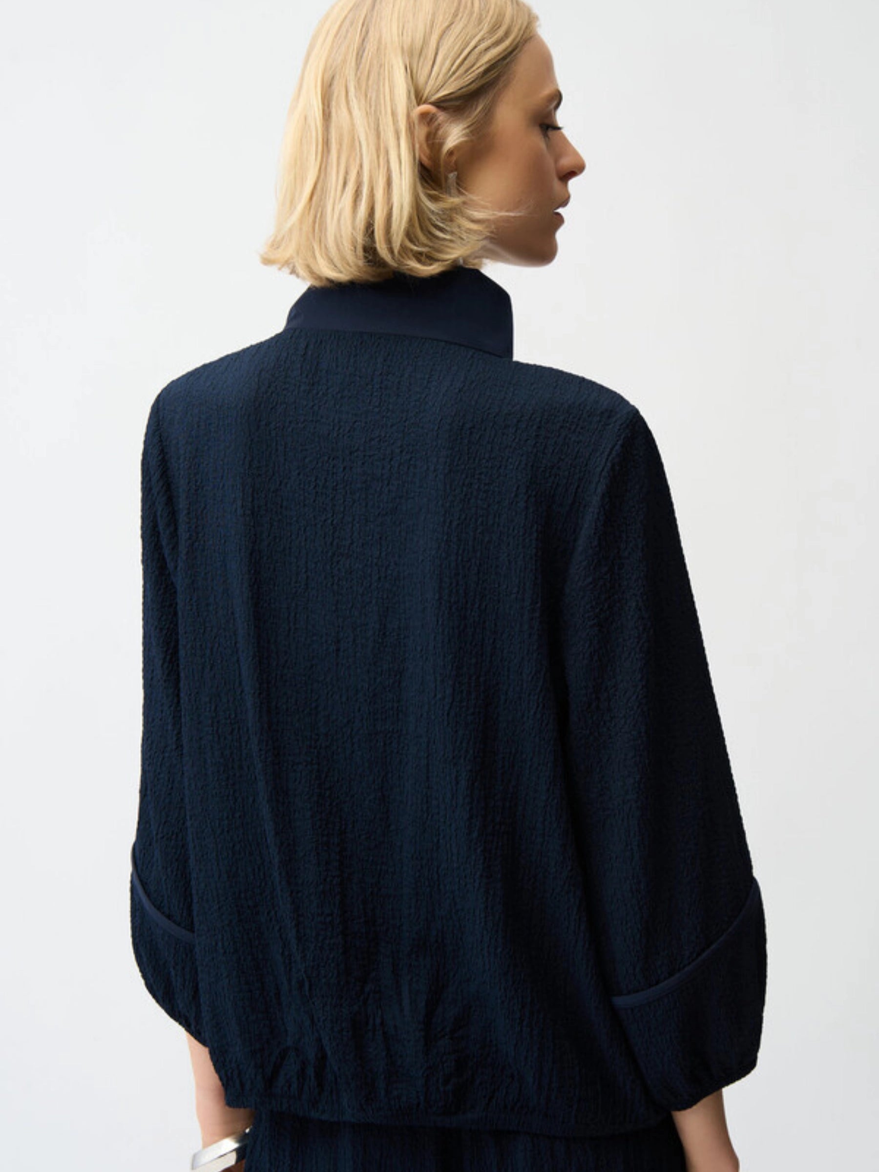 JOSEPH RIBKOFF MIDNIGHT BLUE BOMBER JACKET