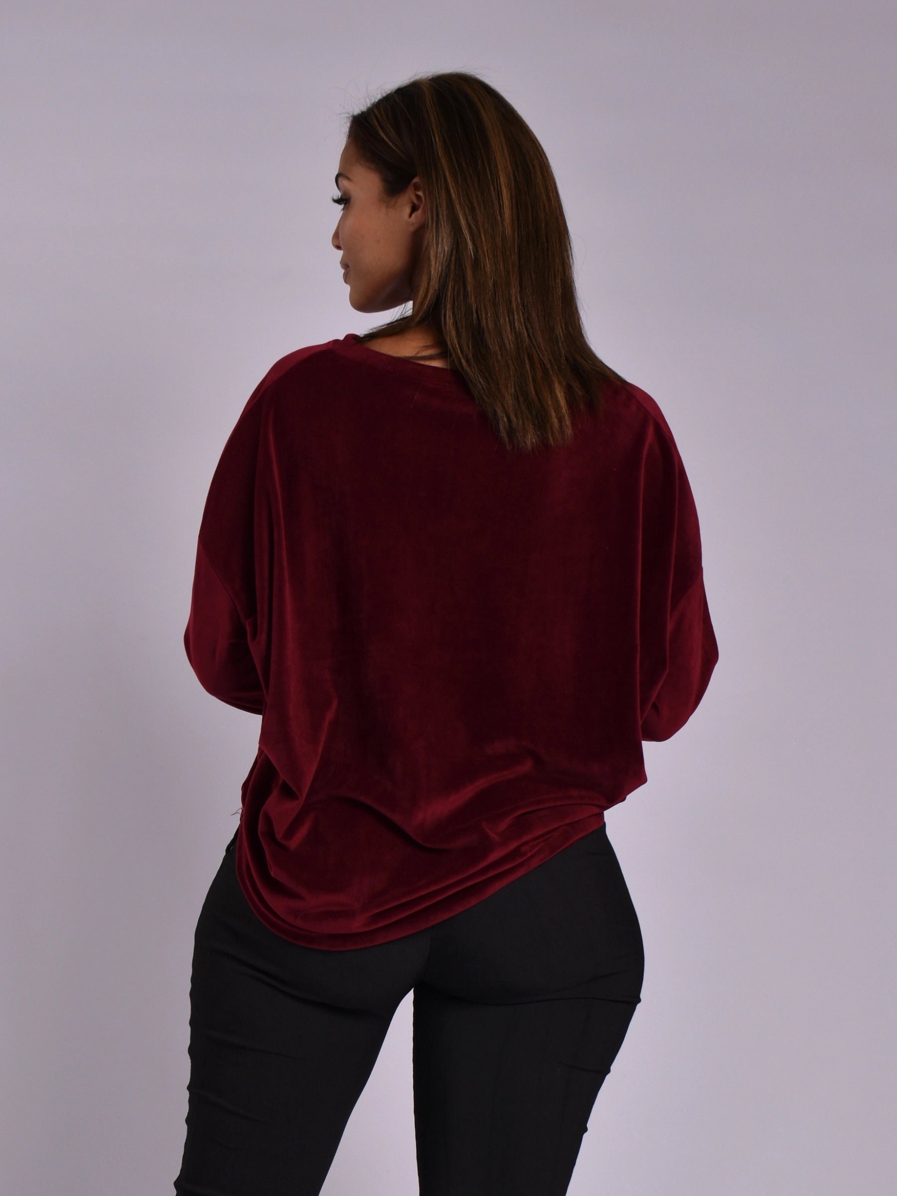 MADE IN ITALY VELVET TOP - BLACK