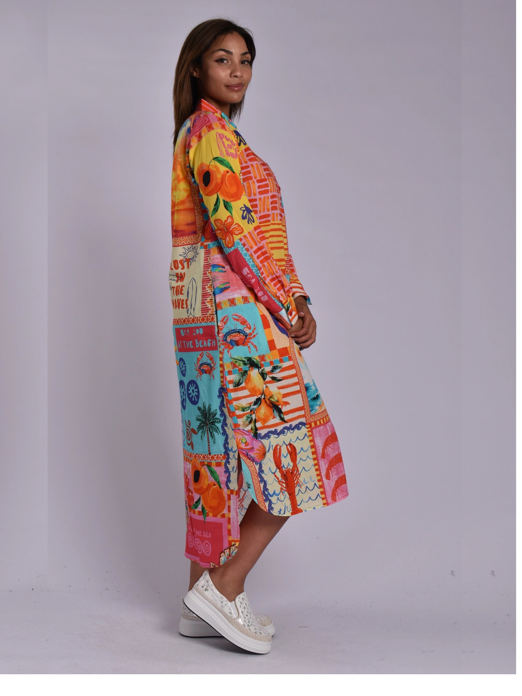 JOLIE YELLOW MULTI ELMEY DRESS