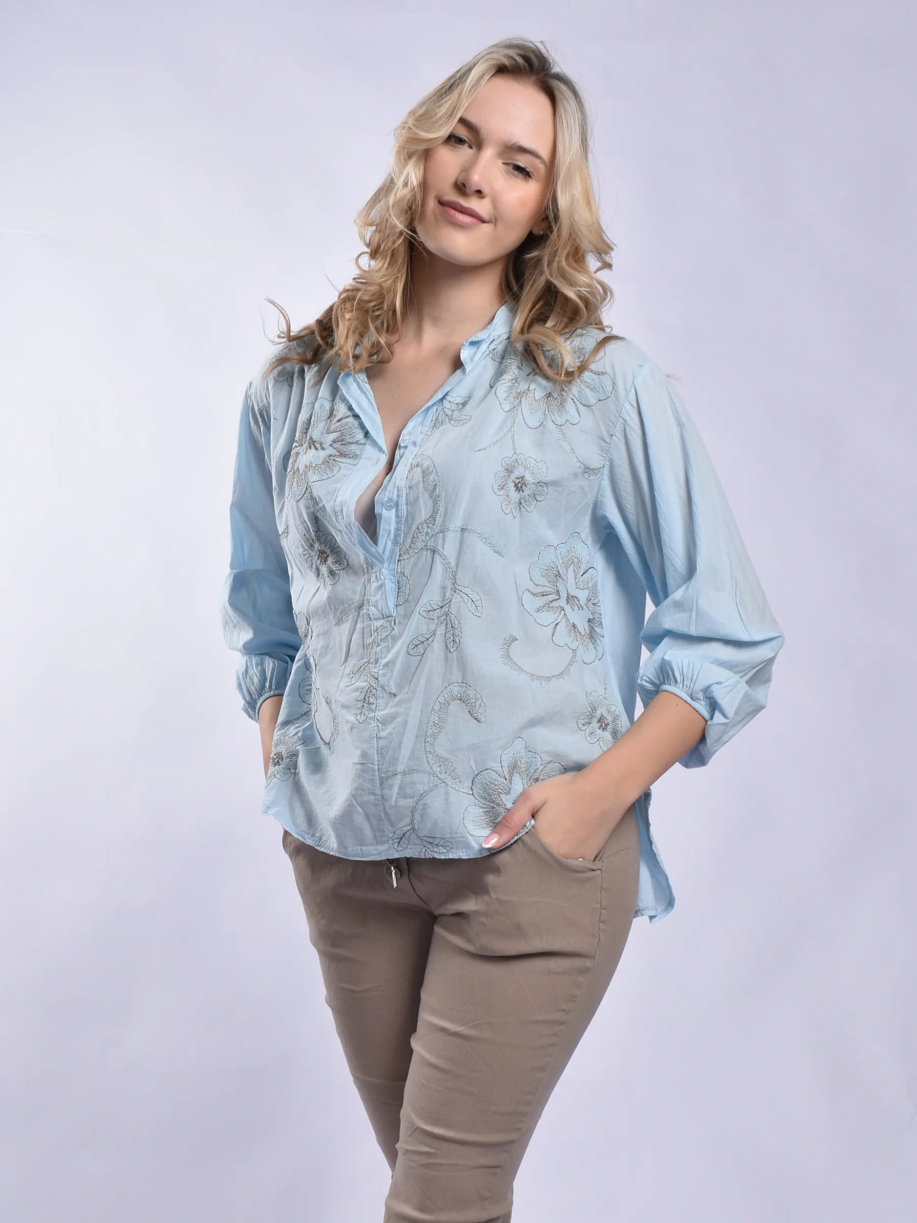 Made In Italy 3/4 Sleeve Blouse