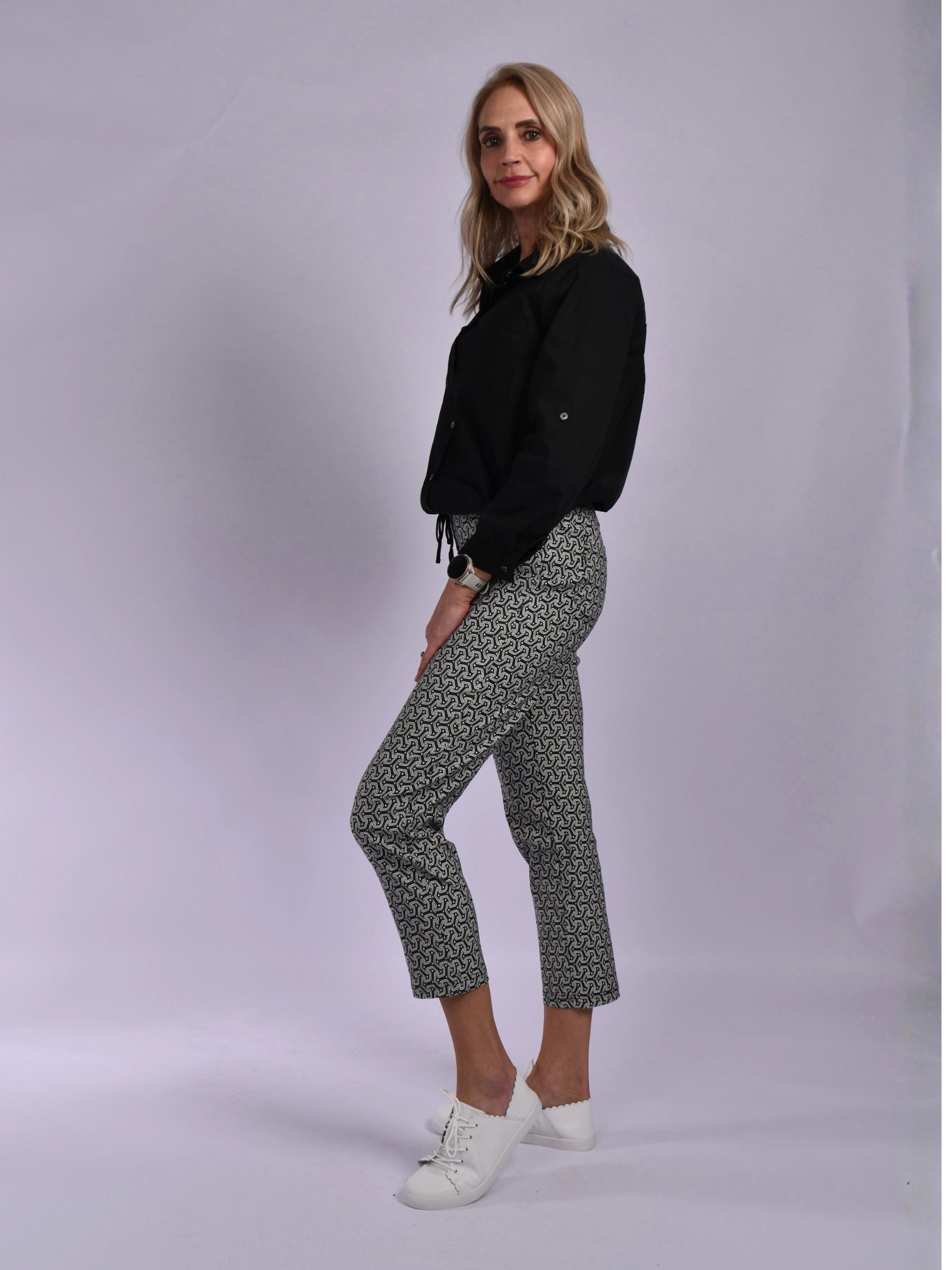 JOLIE BLACK BEIGE JEANET PANTS