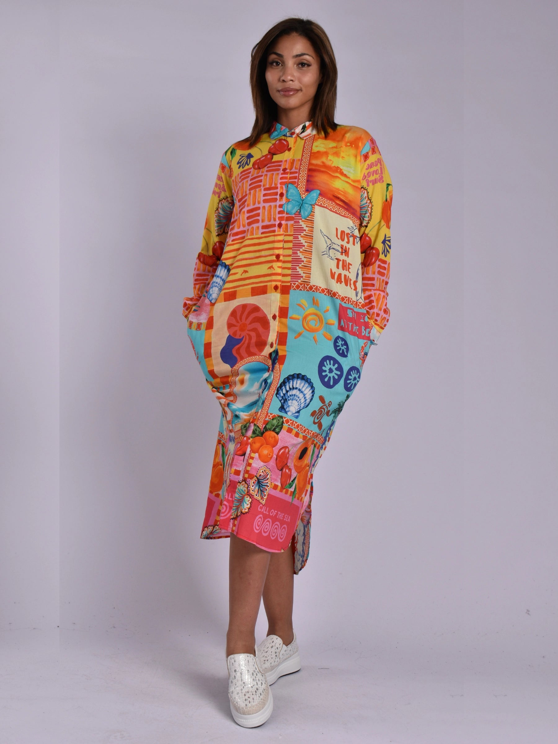 JOLIE YELLOW MULTI ELMEY DRESS