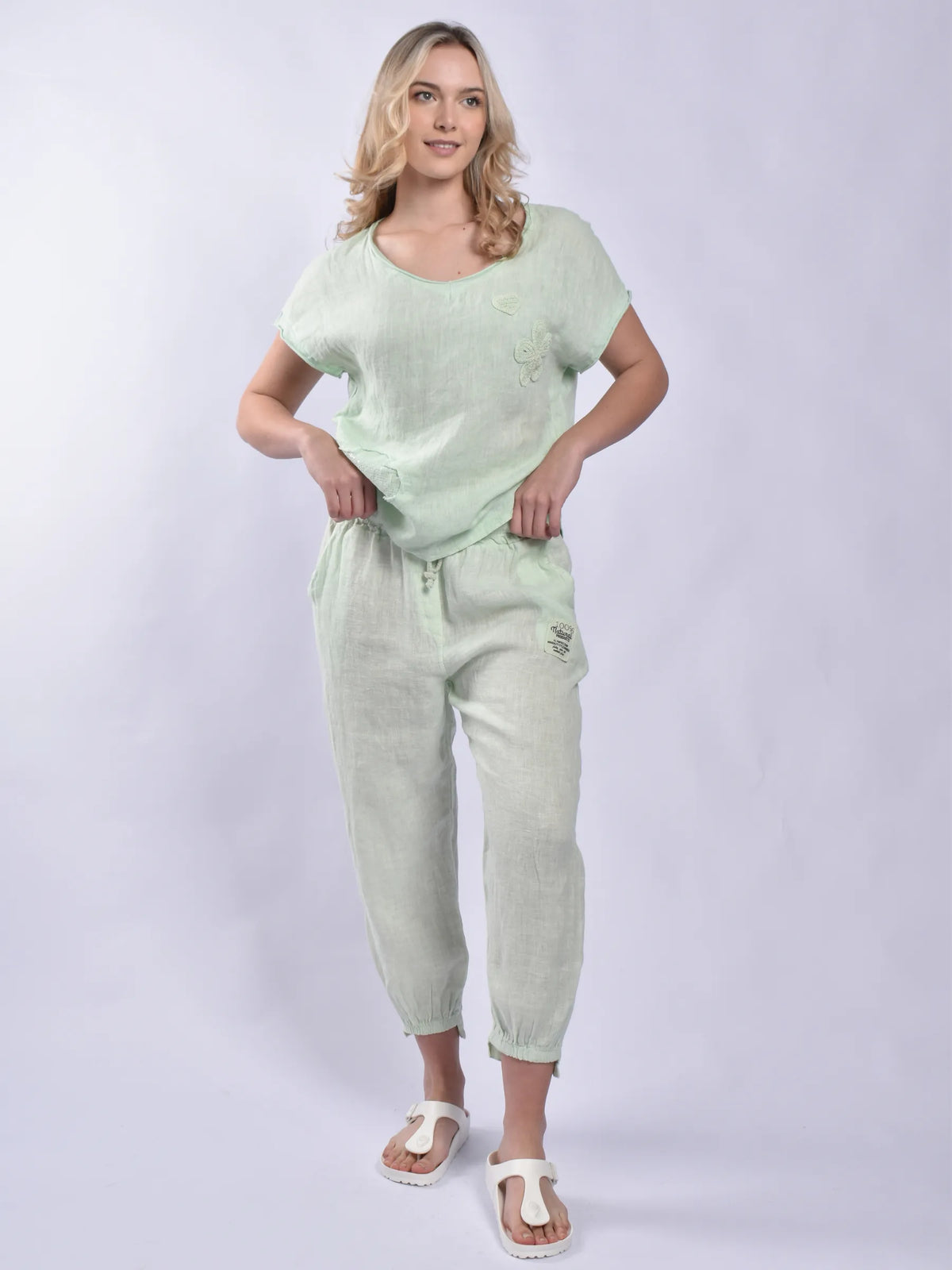 Made In Italy Pure Linen Pants