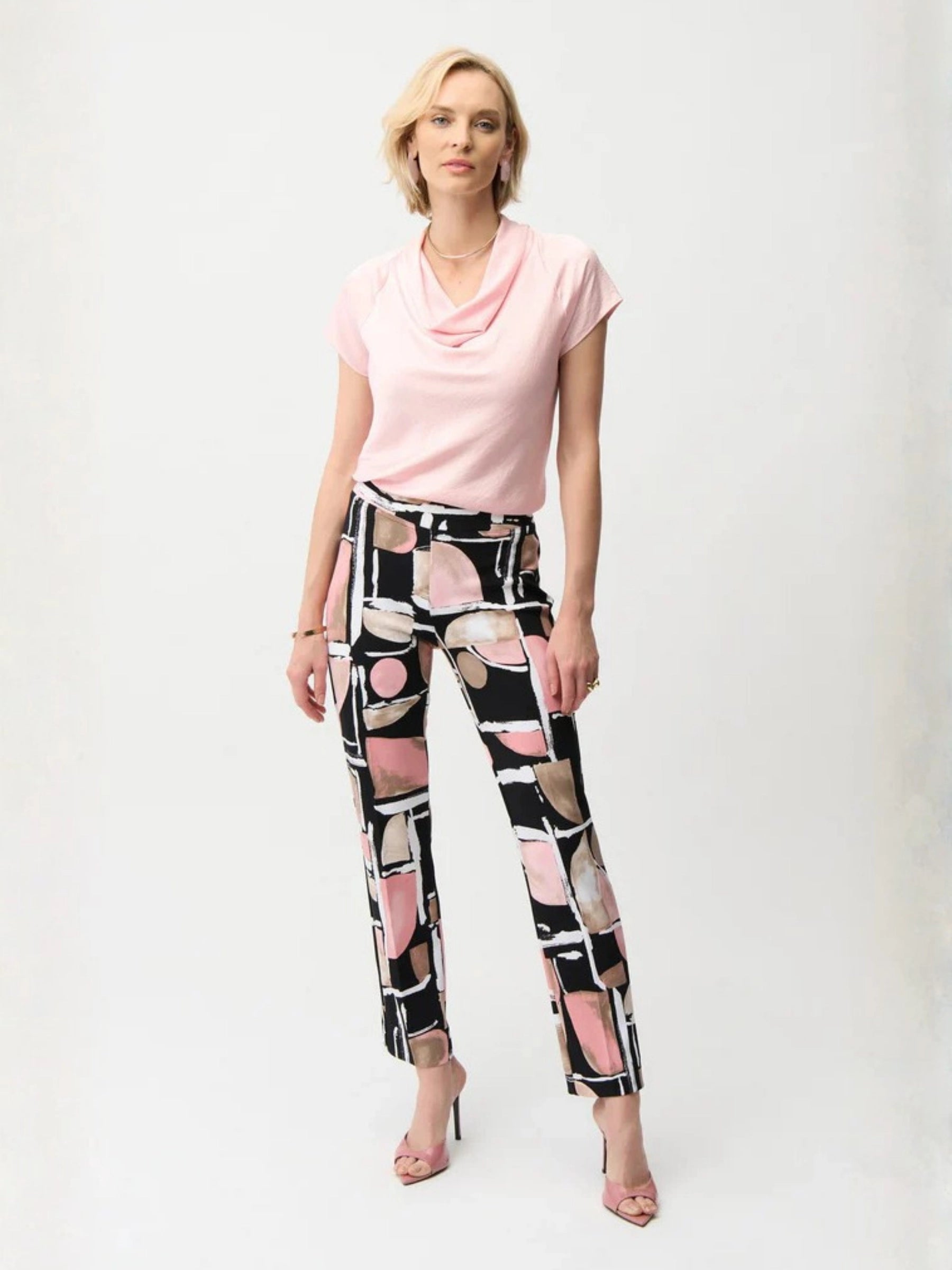 JOSEPH RIBKOFF BLACK MULTI LDS PANTS