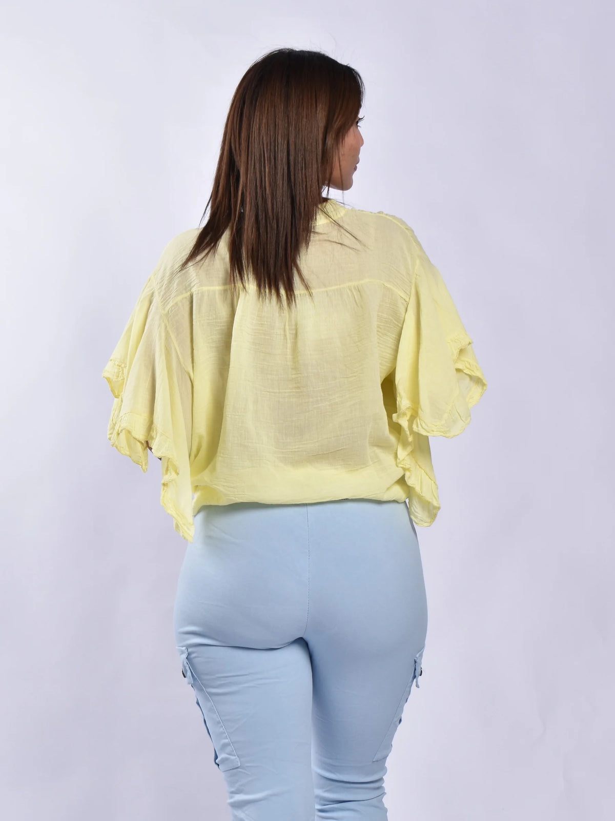Made In Italy Frill Sleeve Blouse