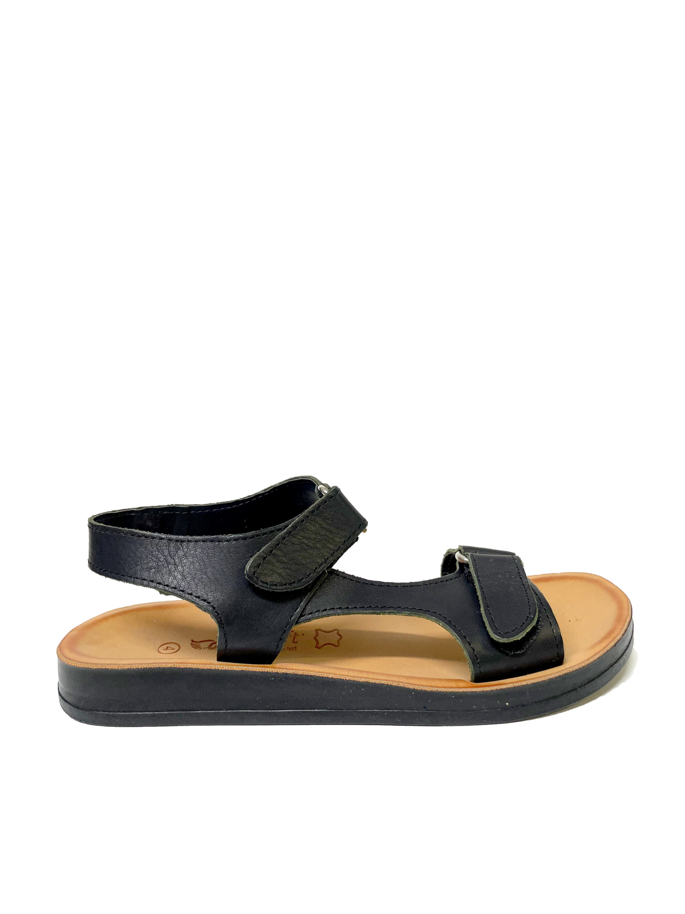 ANGEL SOFT JANE BLACK LEATHER SANDAL