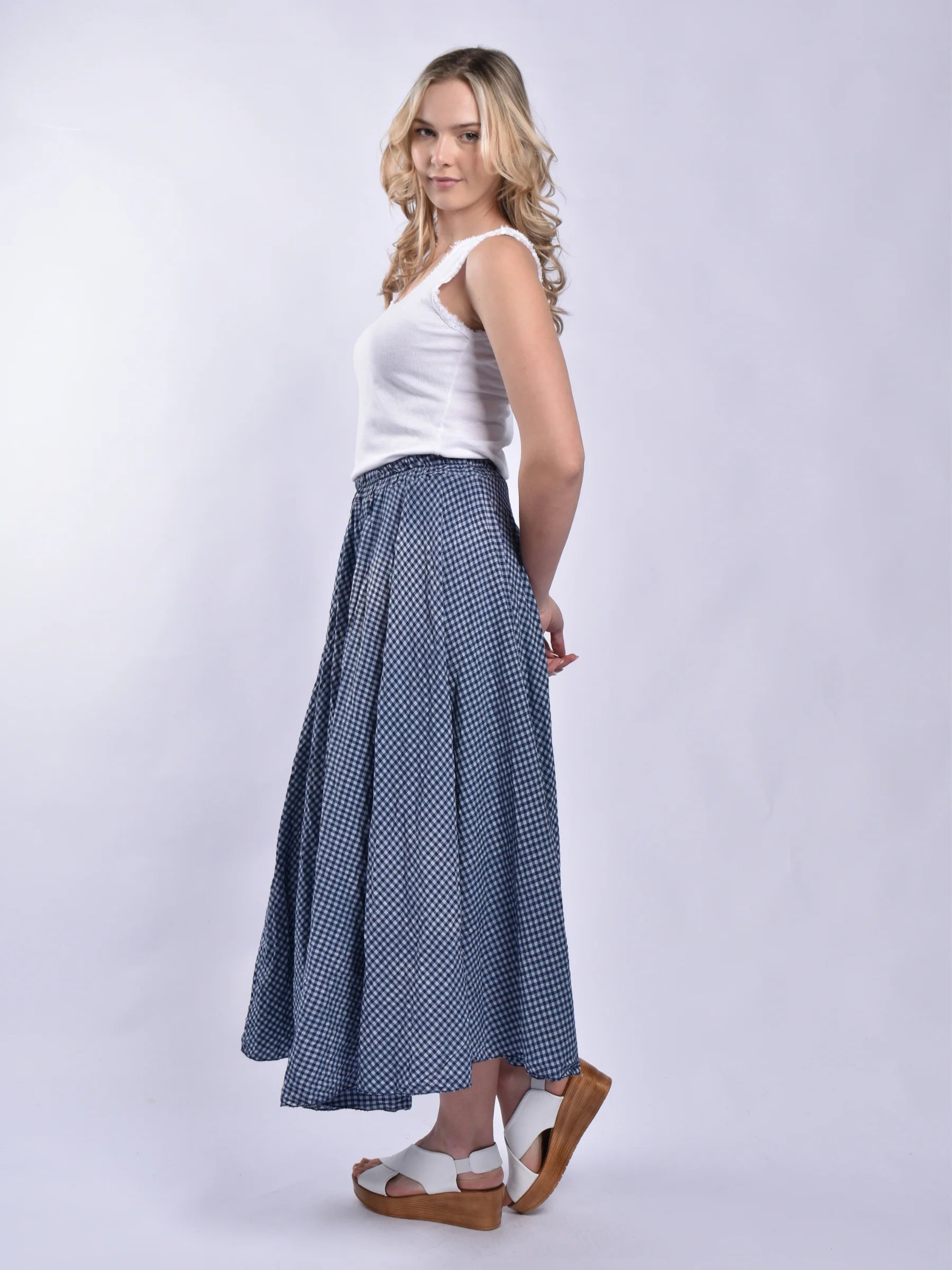 Made In Italy Checkered Skirt