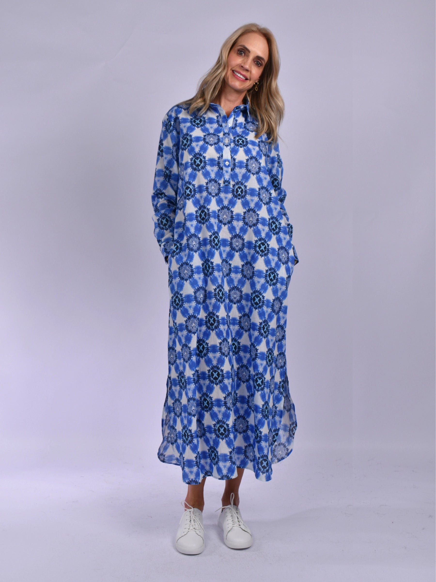 JOLIE BLUE WHITE CLAIRE DRESS