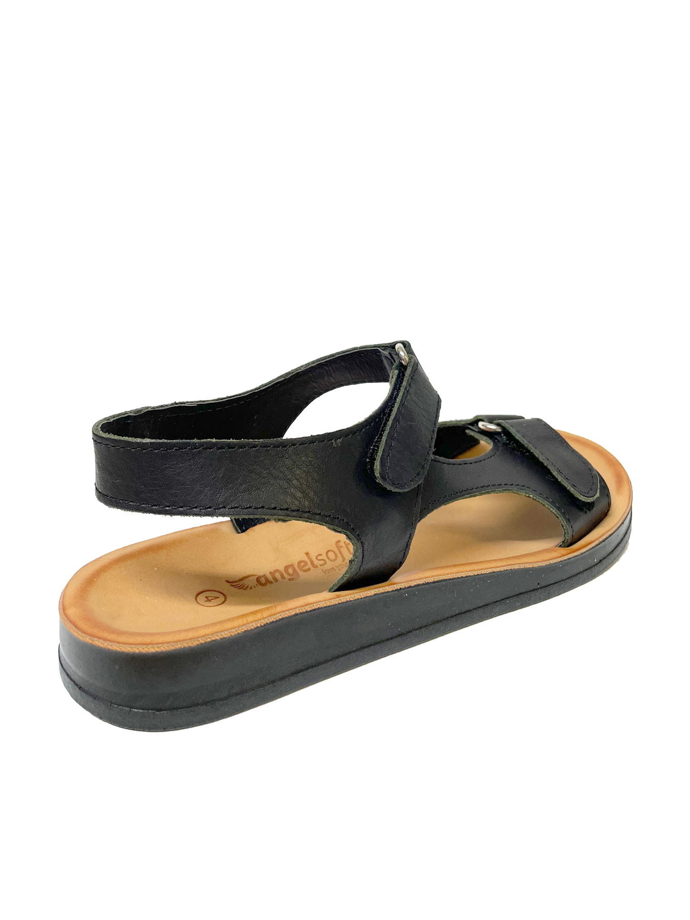 ANGEL SOFT JANE BLACK LEATHER SANDAL