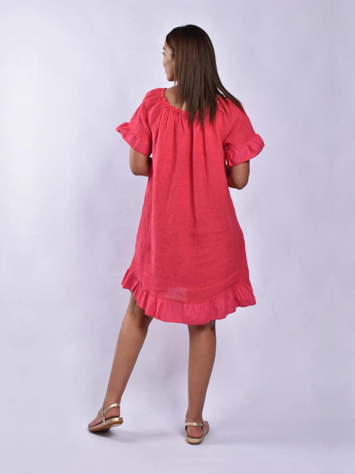Made In Italy Linen Short Dress