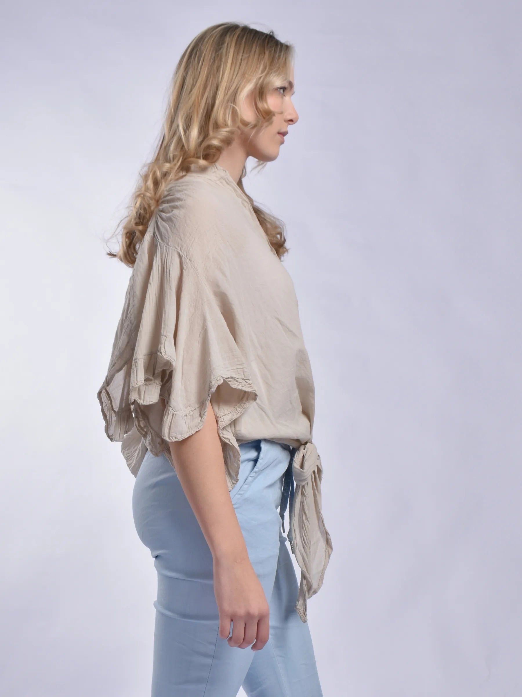 Made In Italy Frill Sleeve Blouse