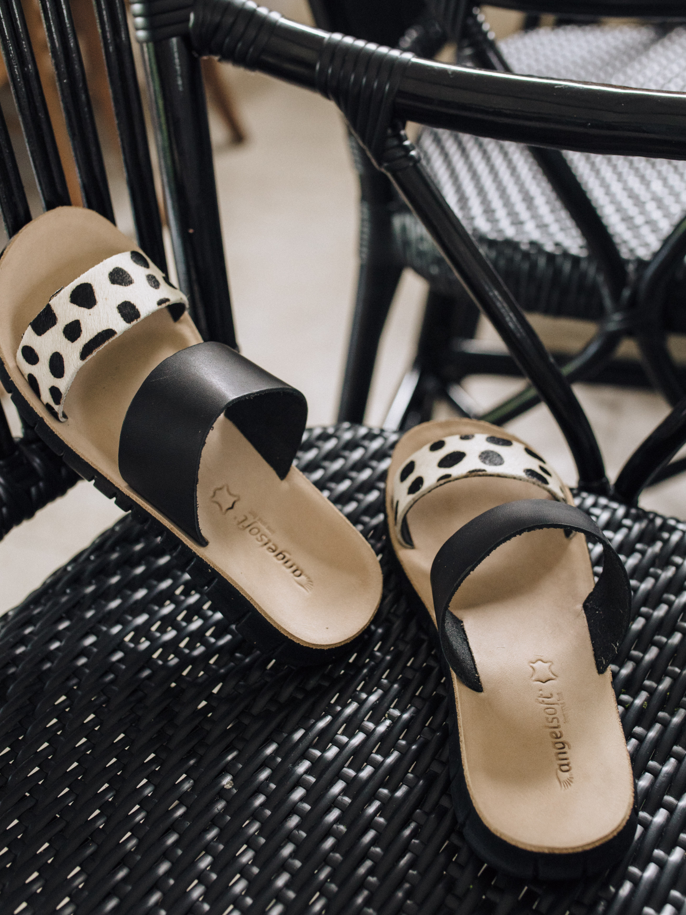 ANGEL SOFT EVA DALMATIAN BLACK SANDAL