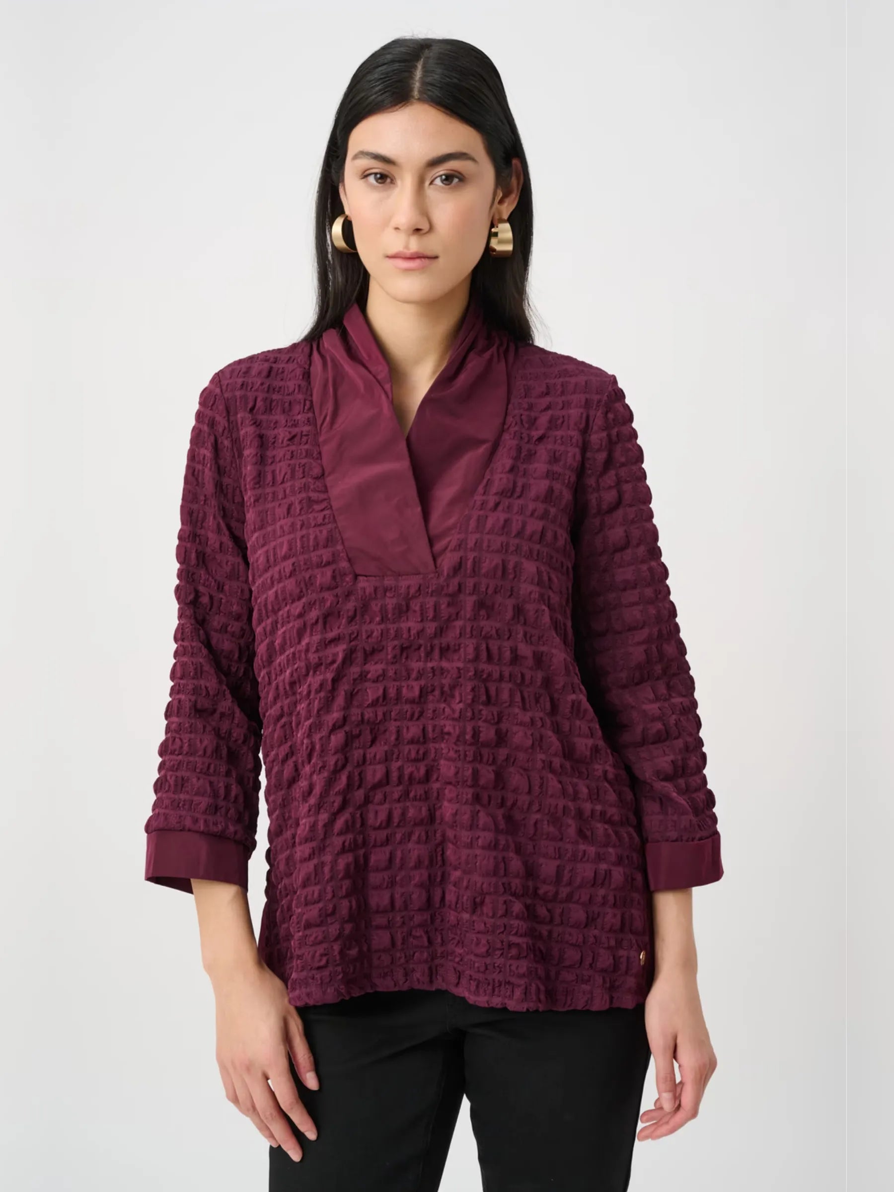 Joseph Ribkoff Textured V-neck Top