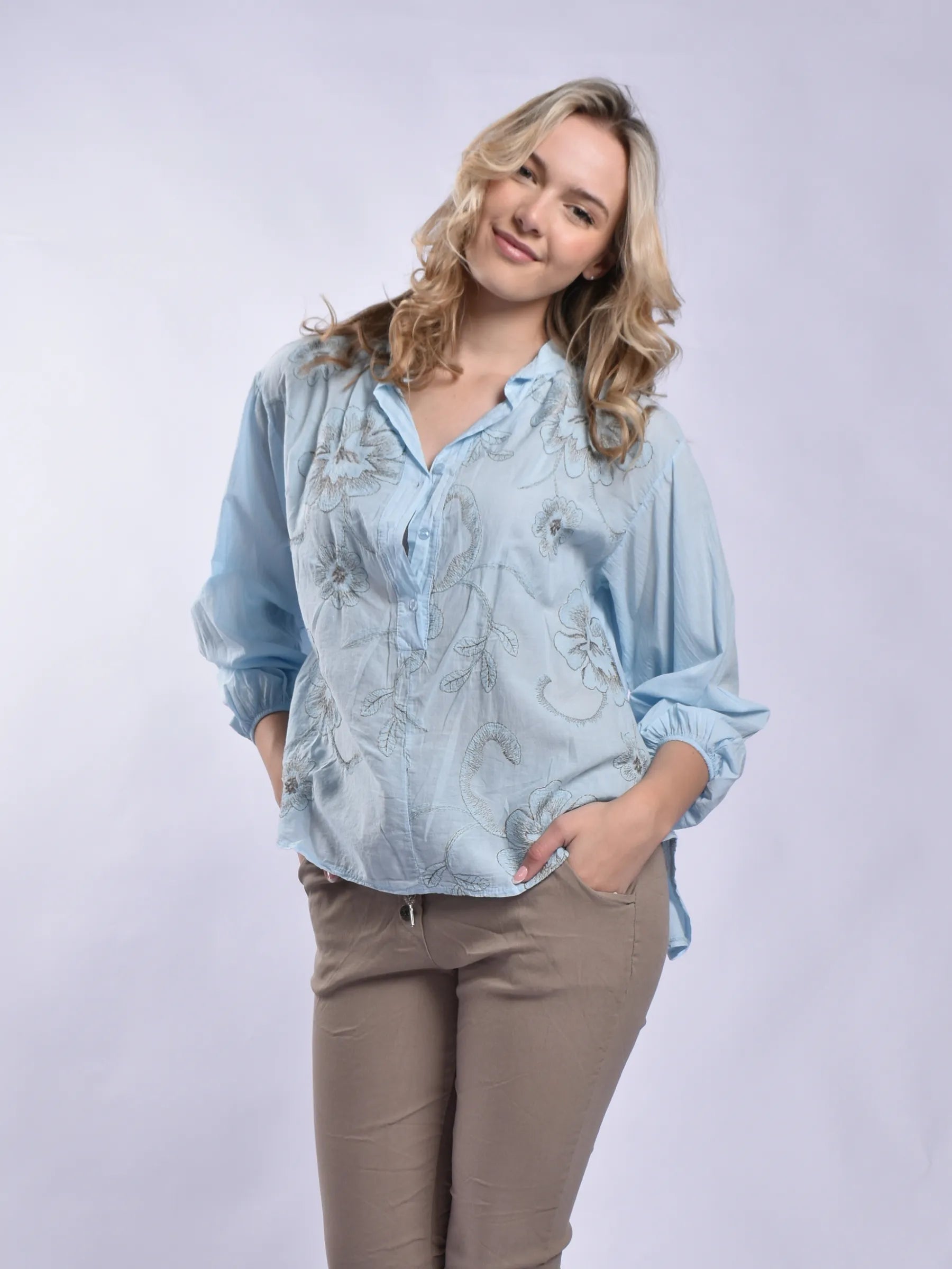 Made In Italy 3/4 Sleeve Blouse