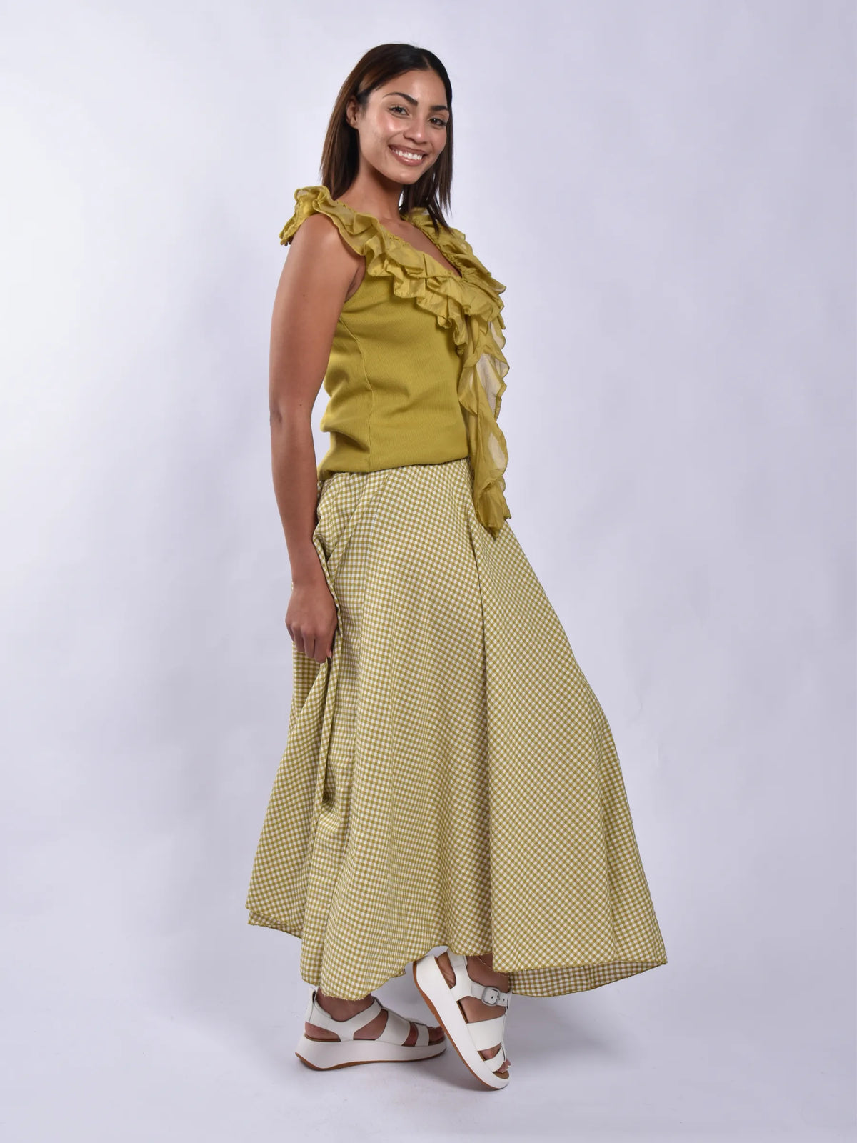 Made In Italy Checkered Skirt