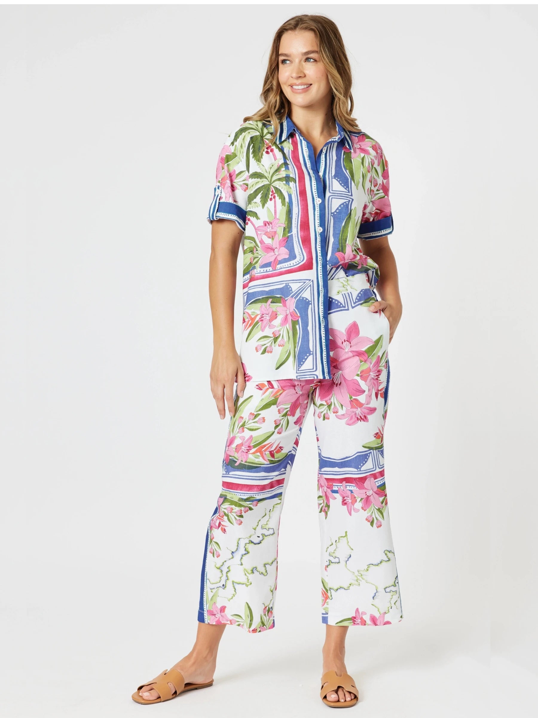 GORDON SMITH BLUE MULTI MONACO PANTS