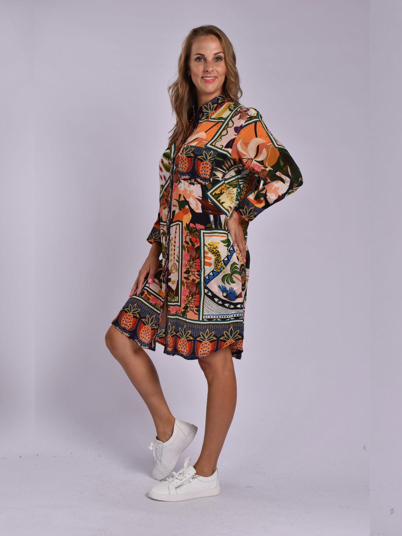JOLIE MULTI-COLOURED ANNIE SHIRT DRESS