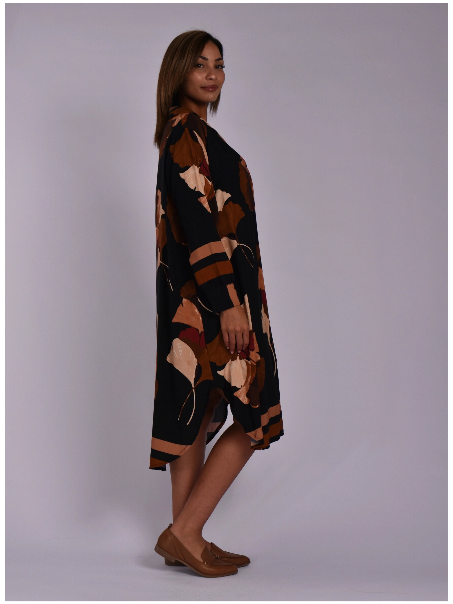 MADE IN ITALY BLACK BROWN DRESS