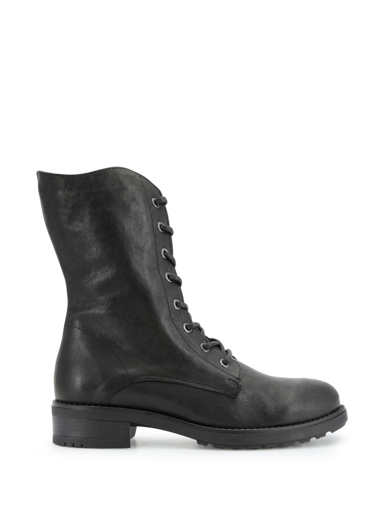 PAULA URBAN BLACK LOW HEEL LACE-UP BOOT