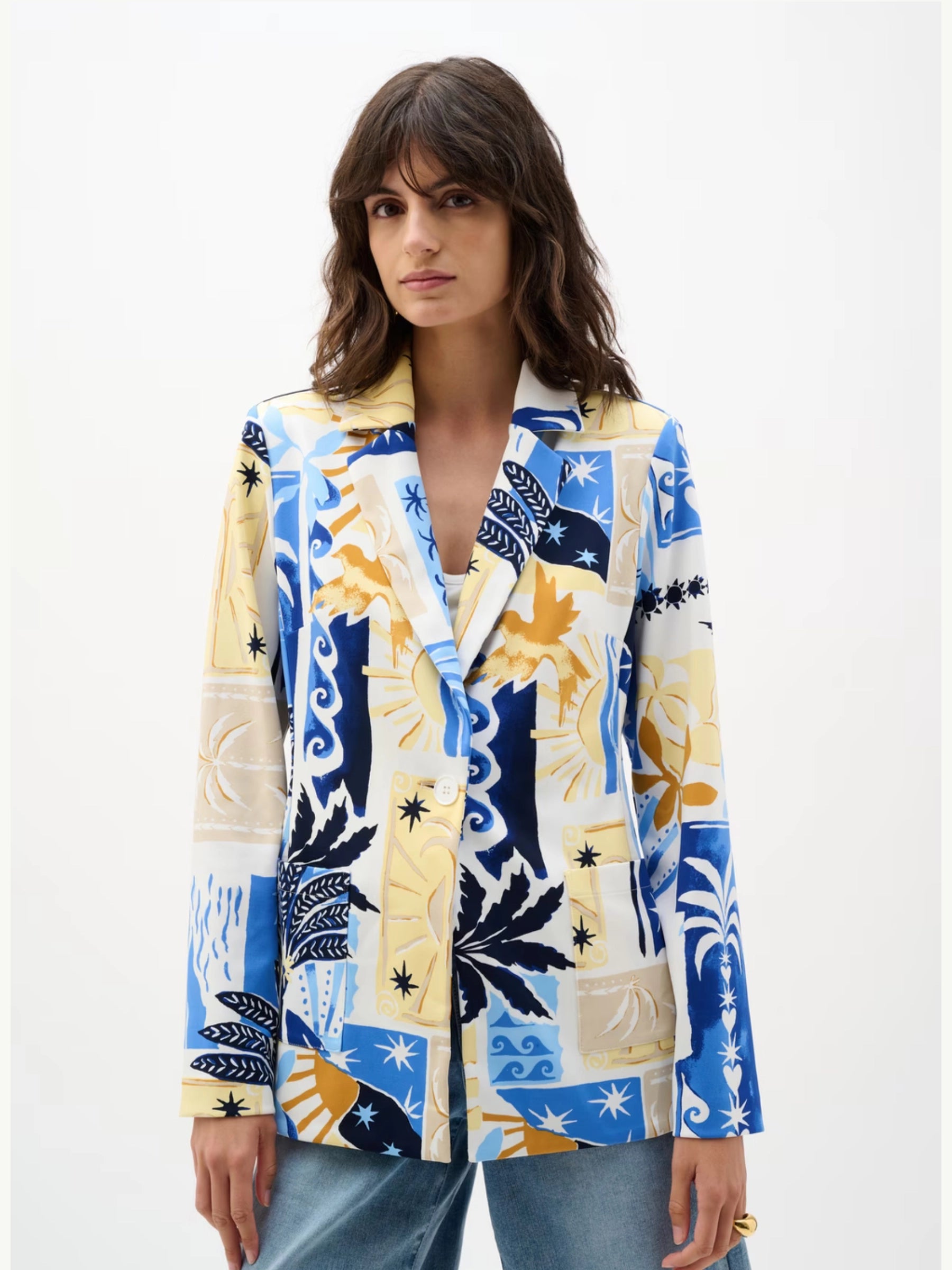 JOSEPH RIBKOFF VANILLA MULTI LDS BLAZER