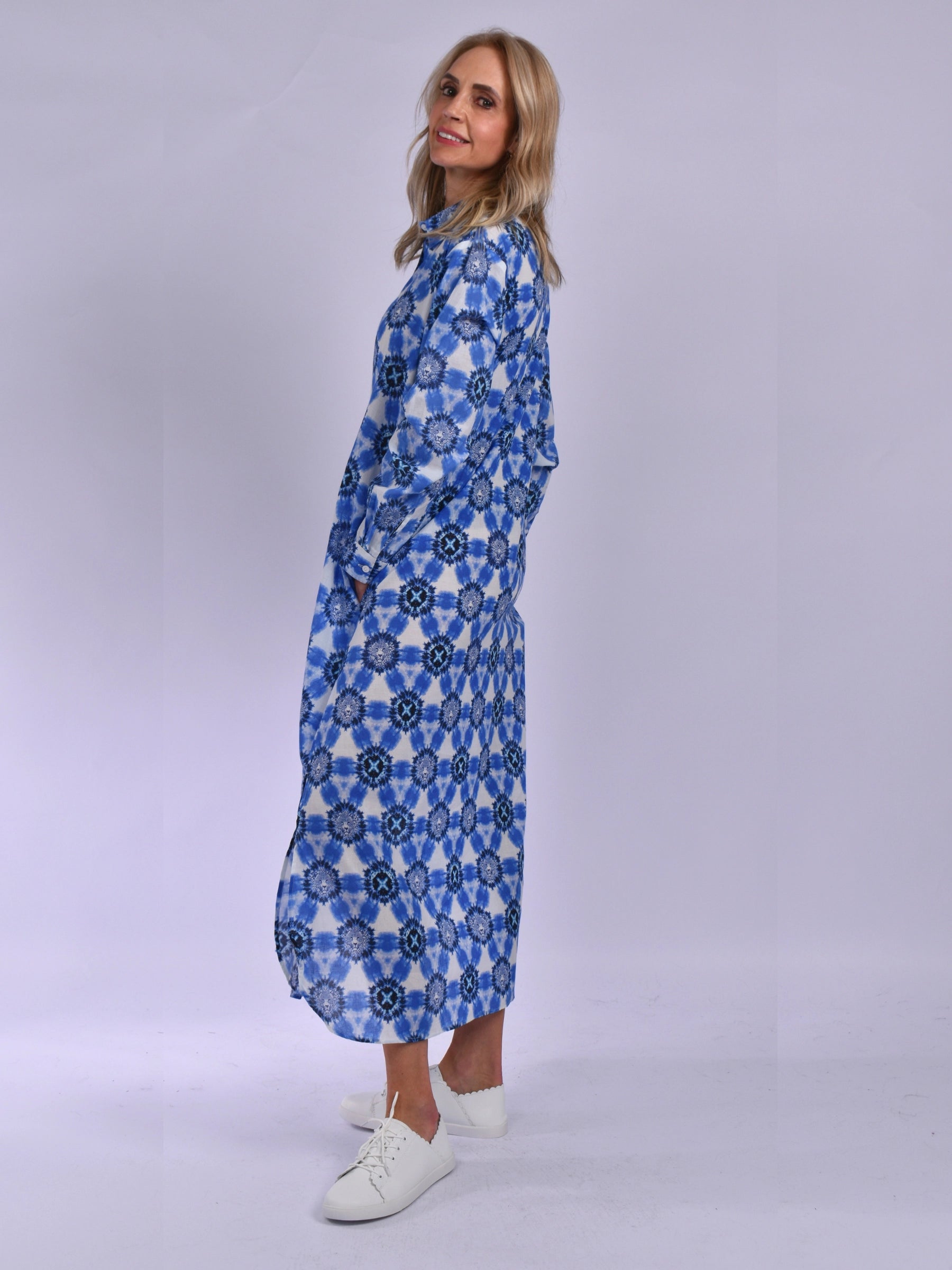 JOLIE BLUE WHITE CLAIRE DRESS