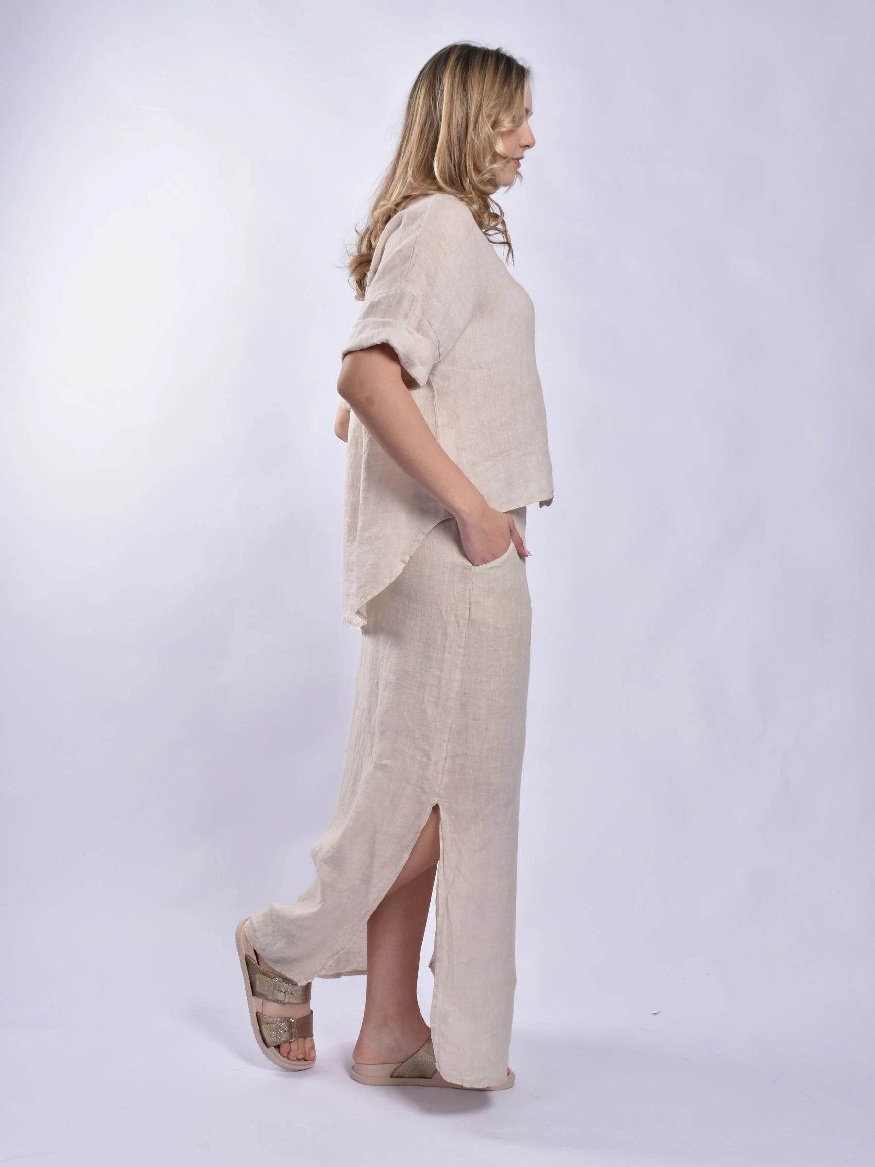 MADE IN ITALY LINEN SKIRT