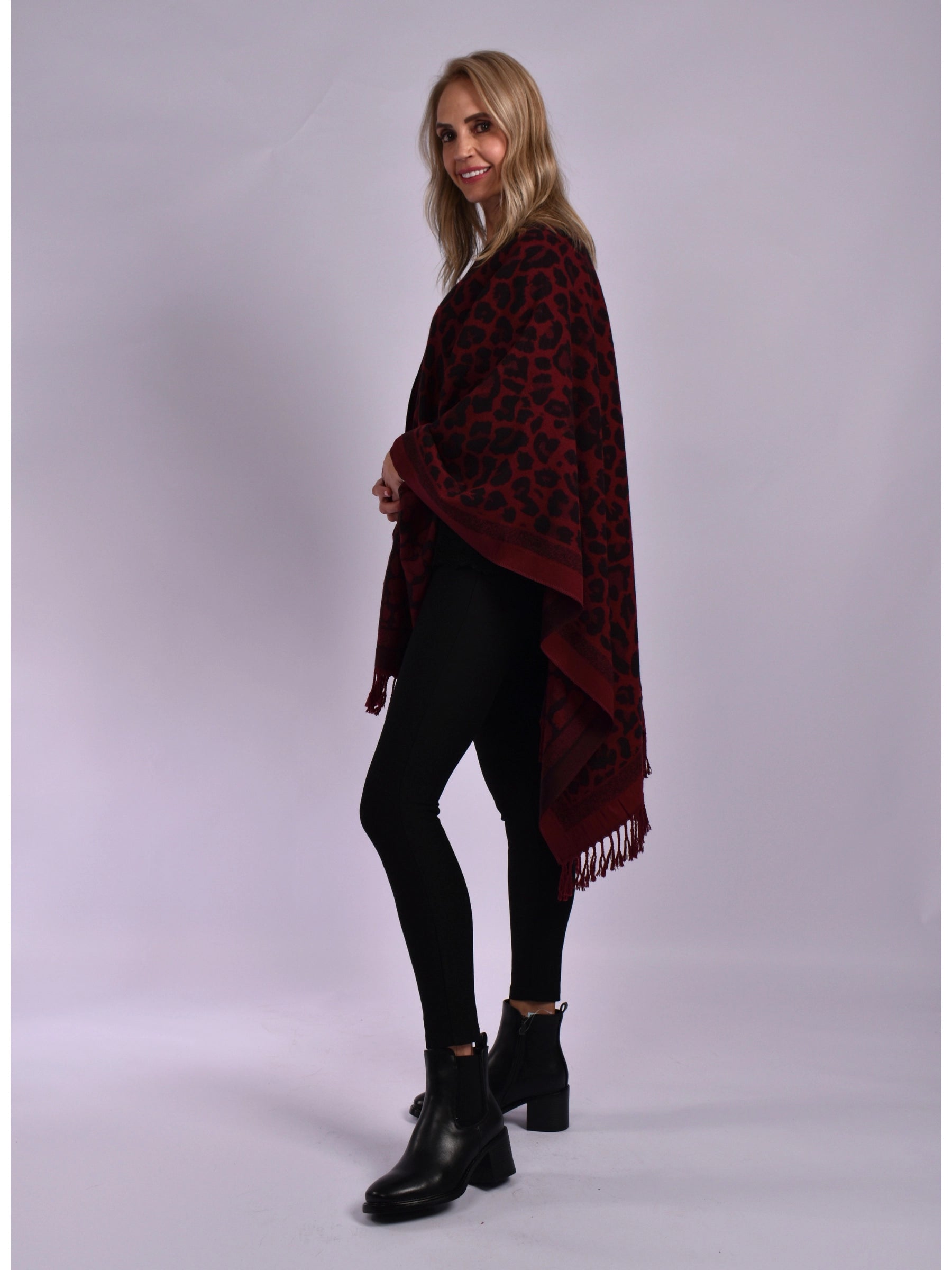 JOLIE PONCHO - GREY BLACK