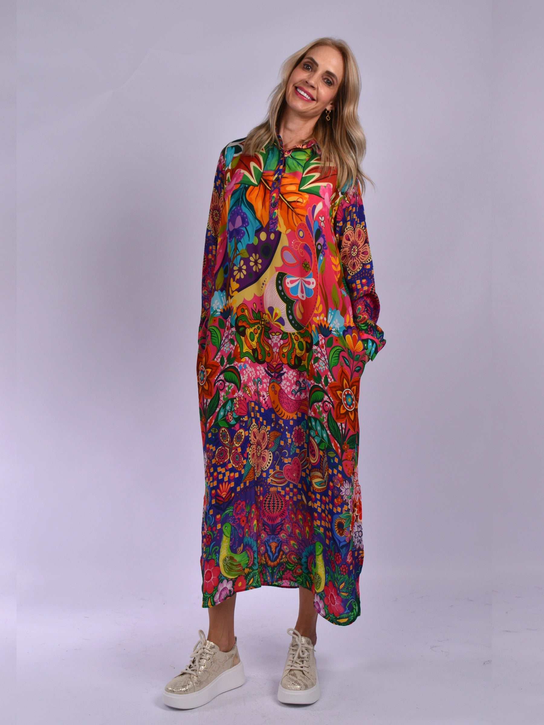 JOLIE PINK MULTI LIDIA DRESS