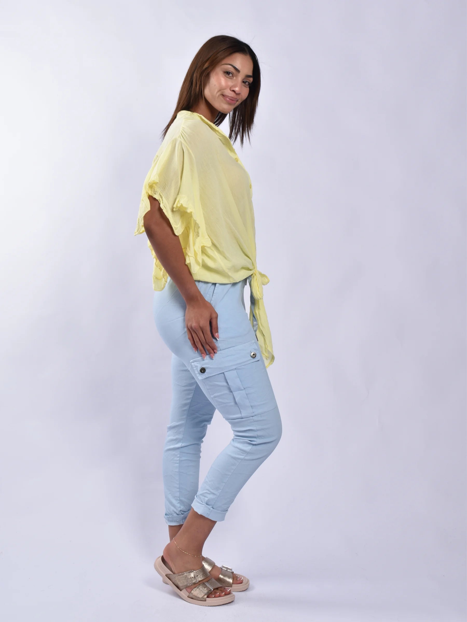 Made In Italy Frill Sleeve Blouse