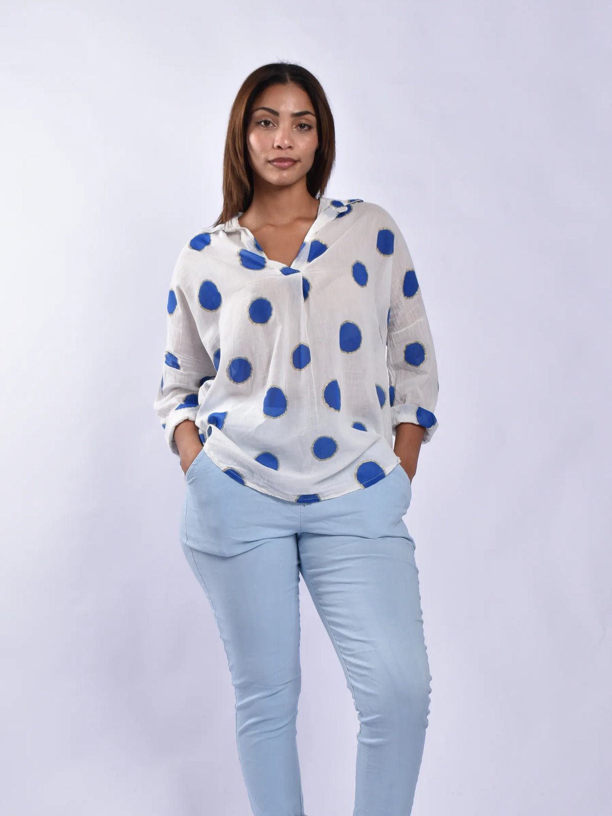 Made In Italy Polkadot Blouse