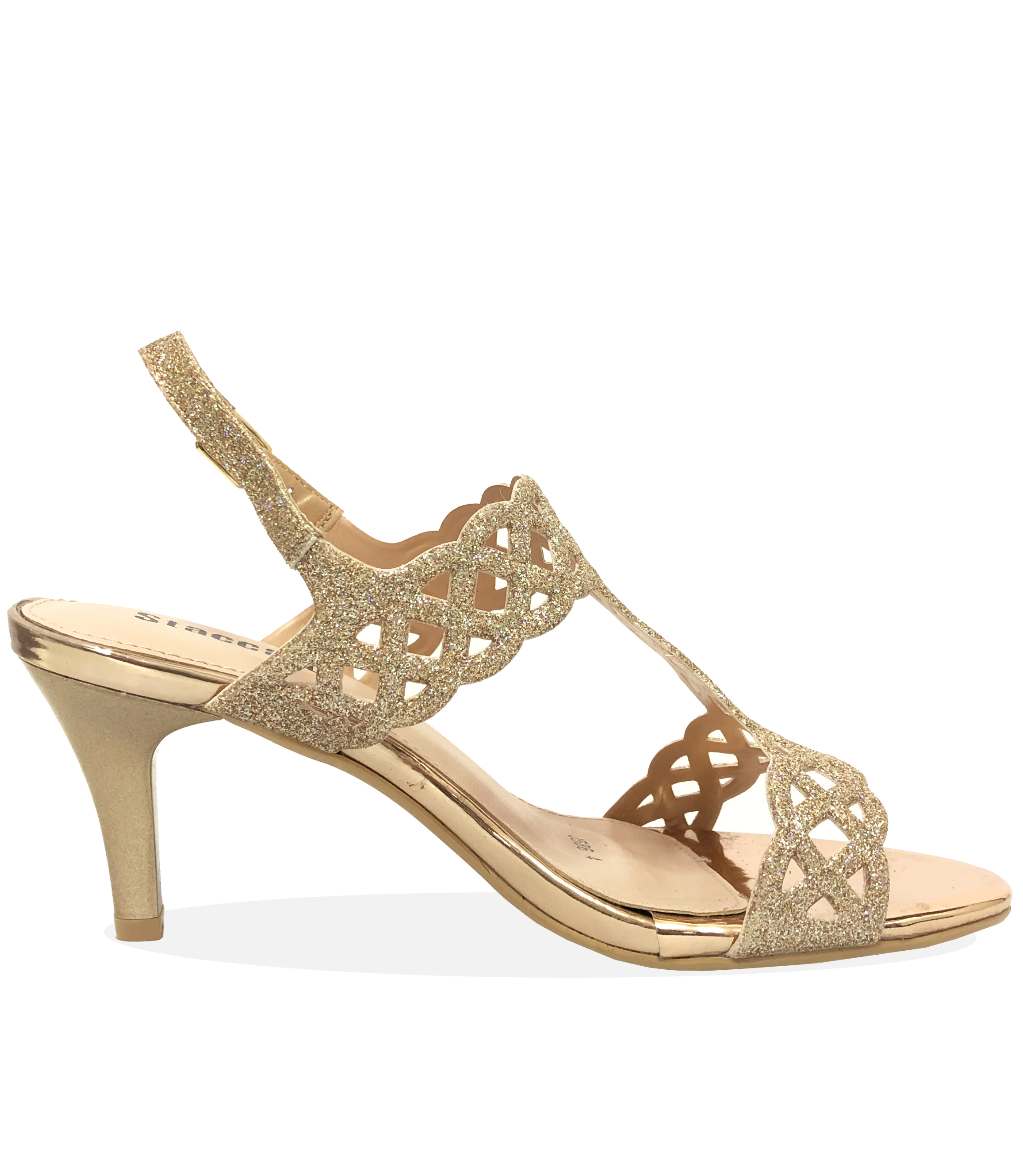 champagne glitter sandals